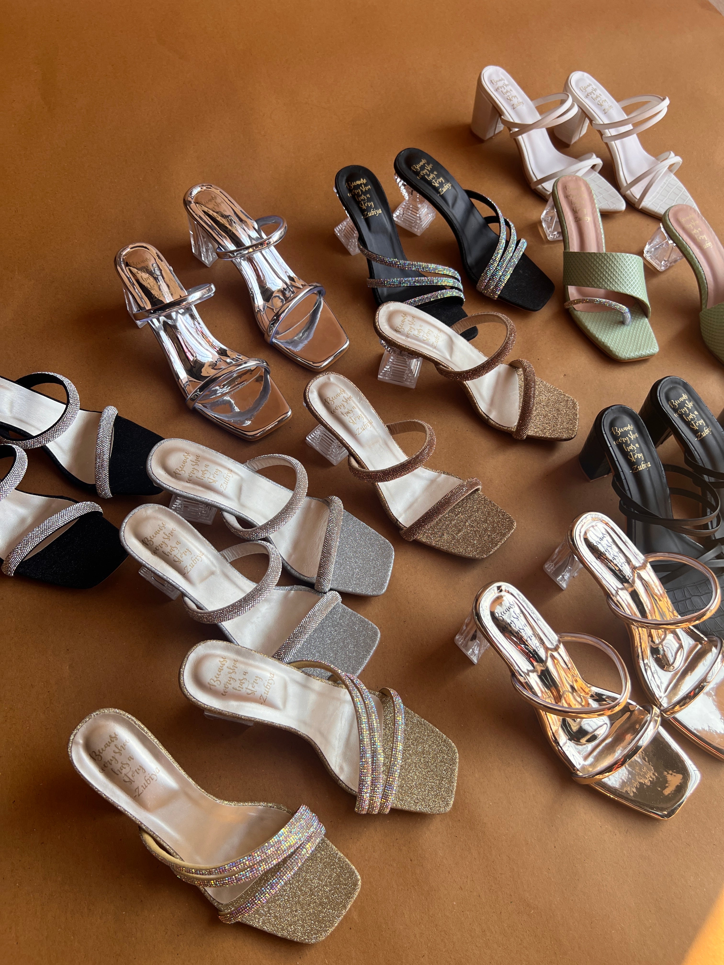 Black pointed strappy heel