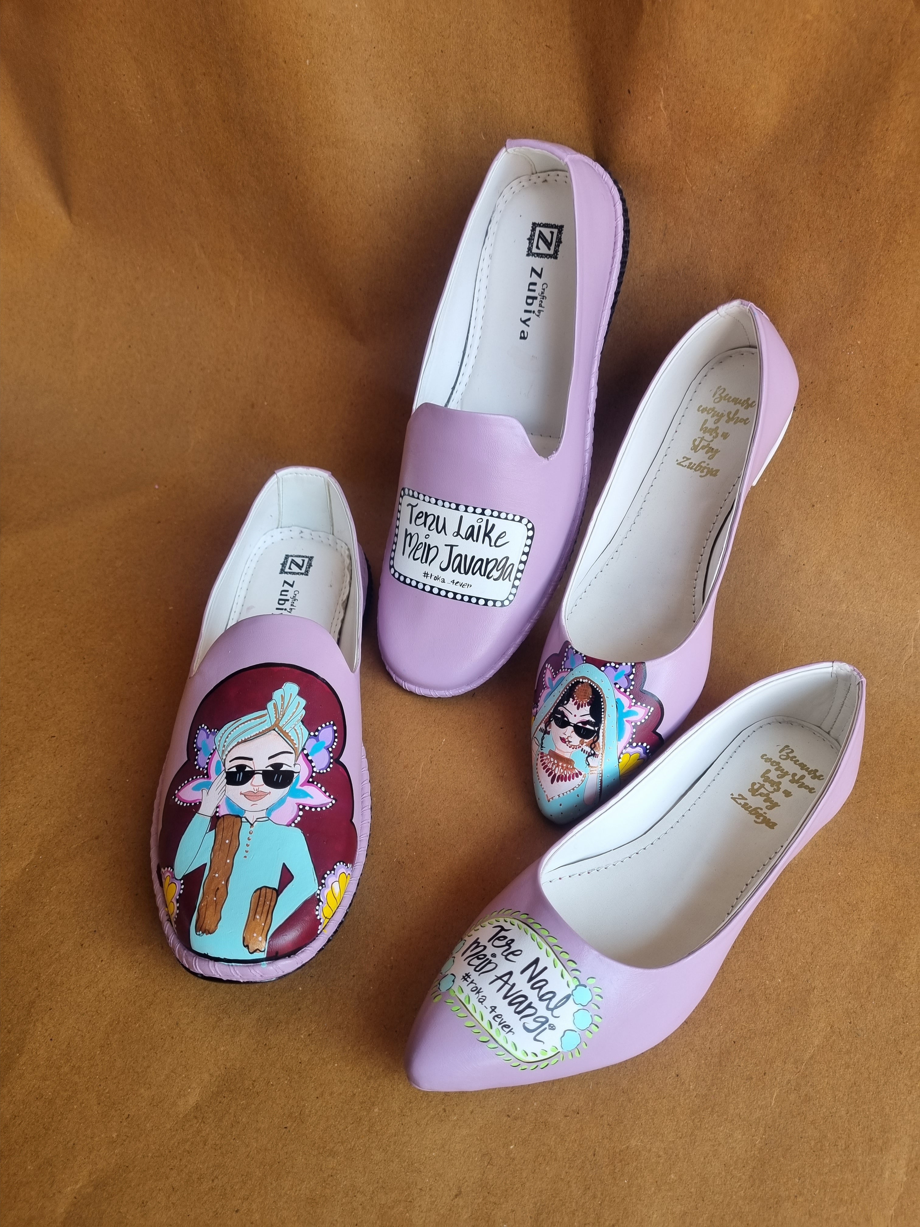 Onion pink juttis couple combo