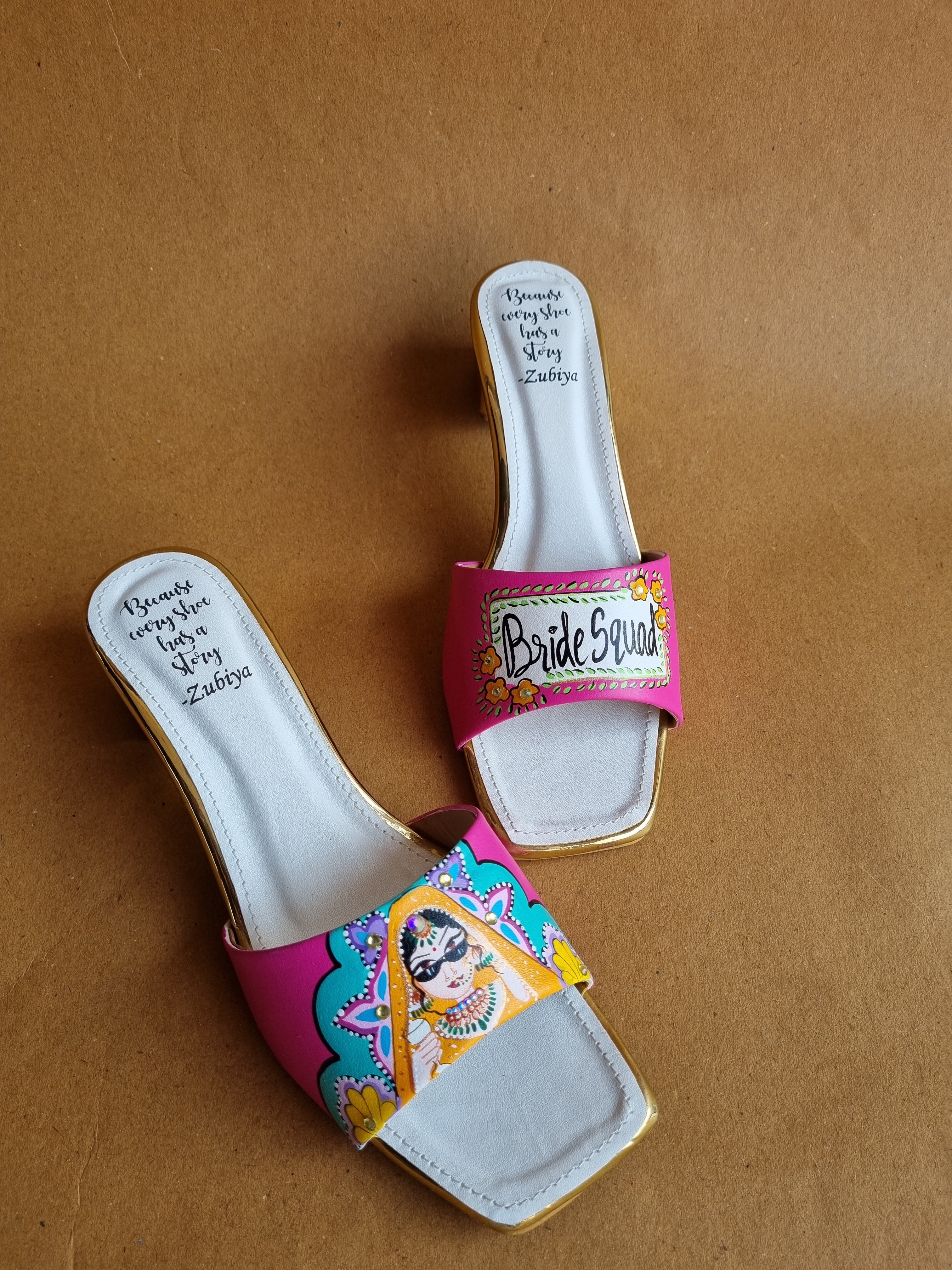 Hot pink Bride squad Artwork Heels