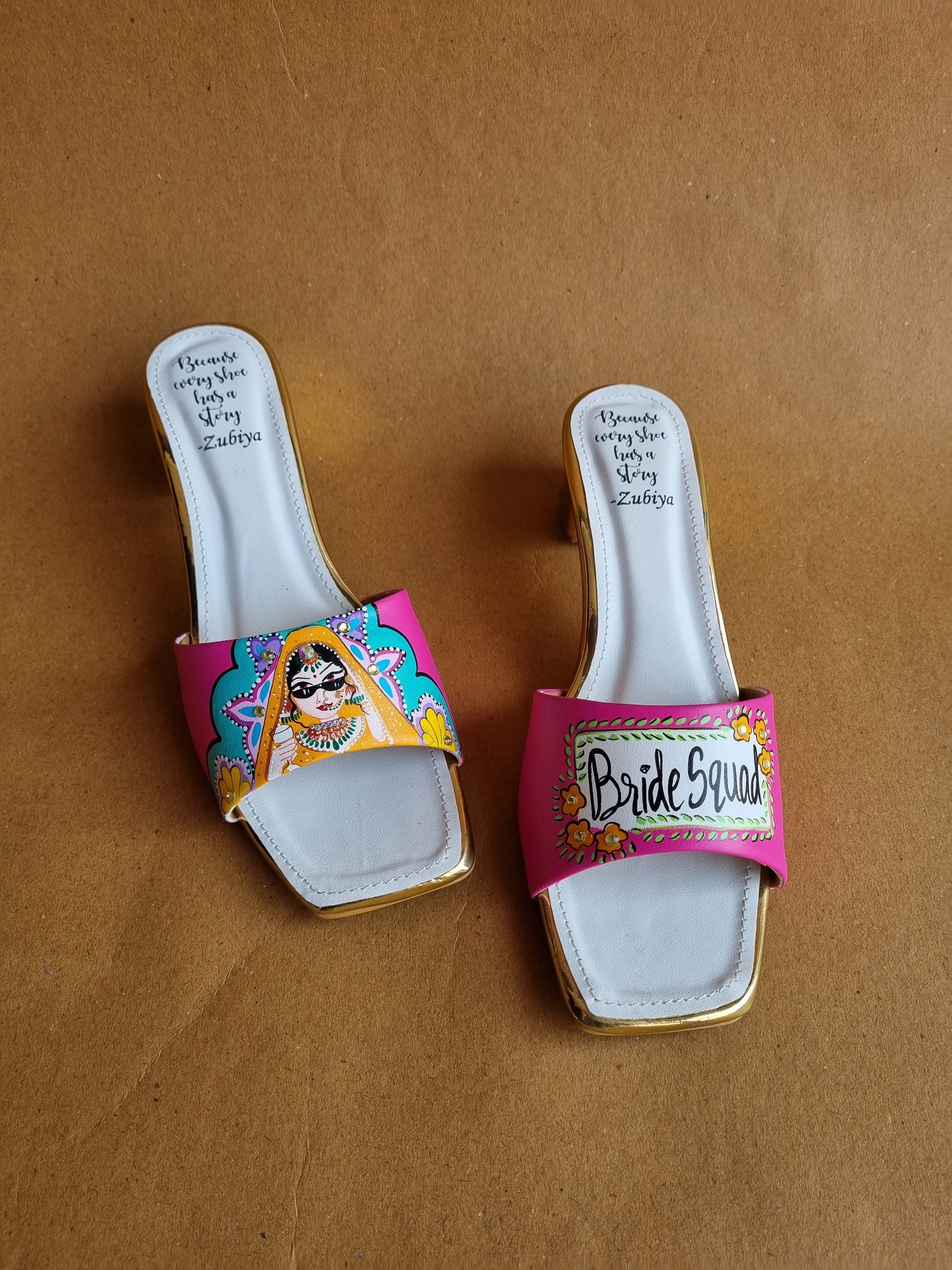 Hot pink Bride squad Artwork Heels