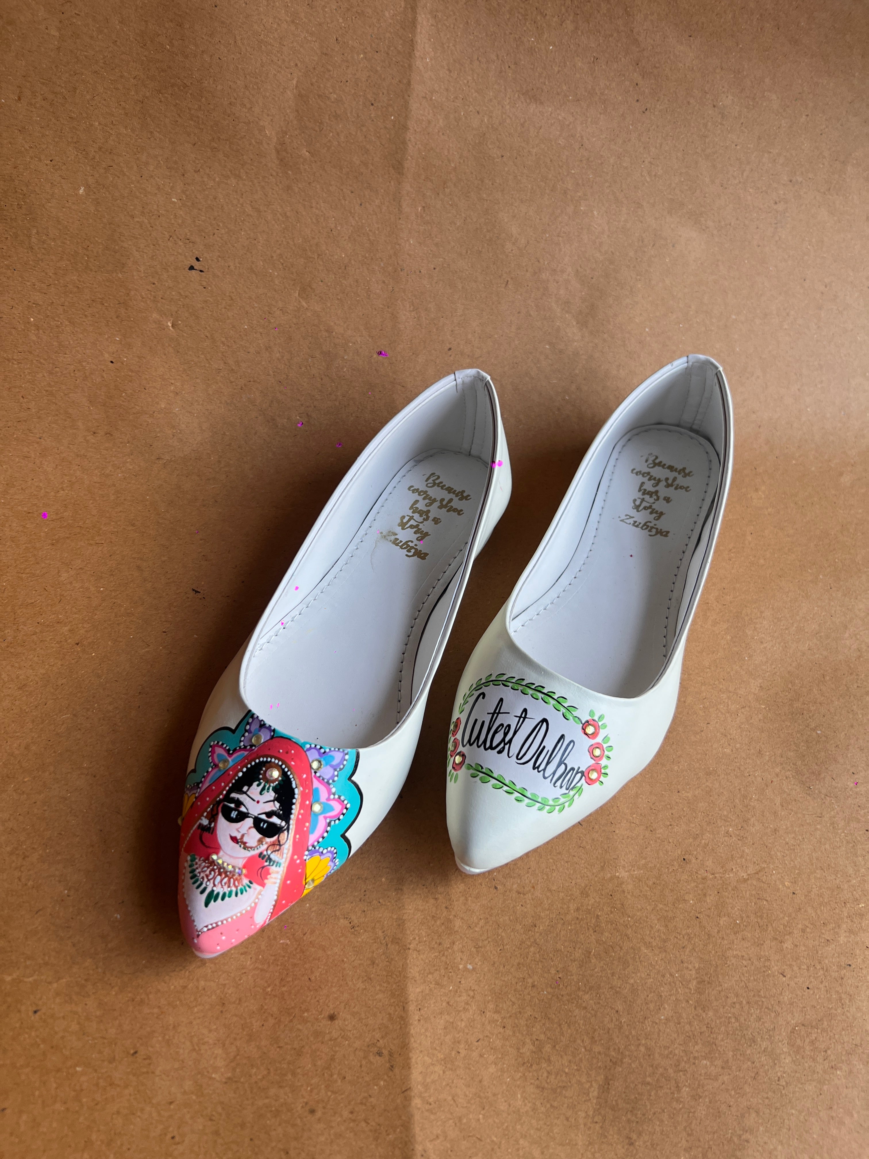 Lime yellow swag dulhan pointed juttis