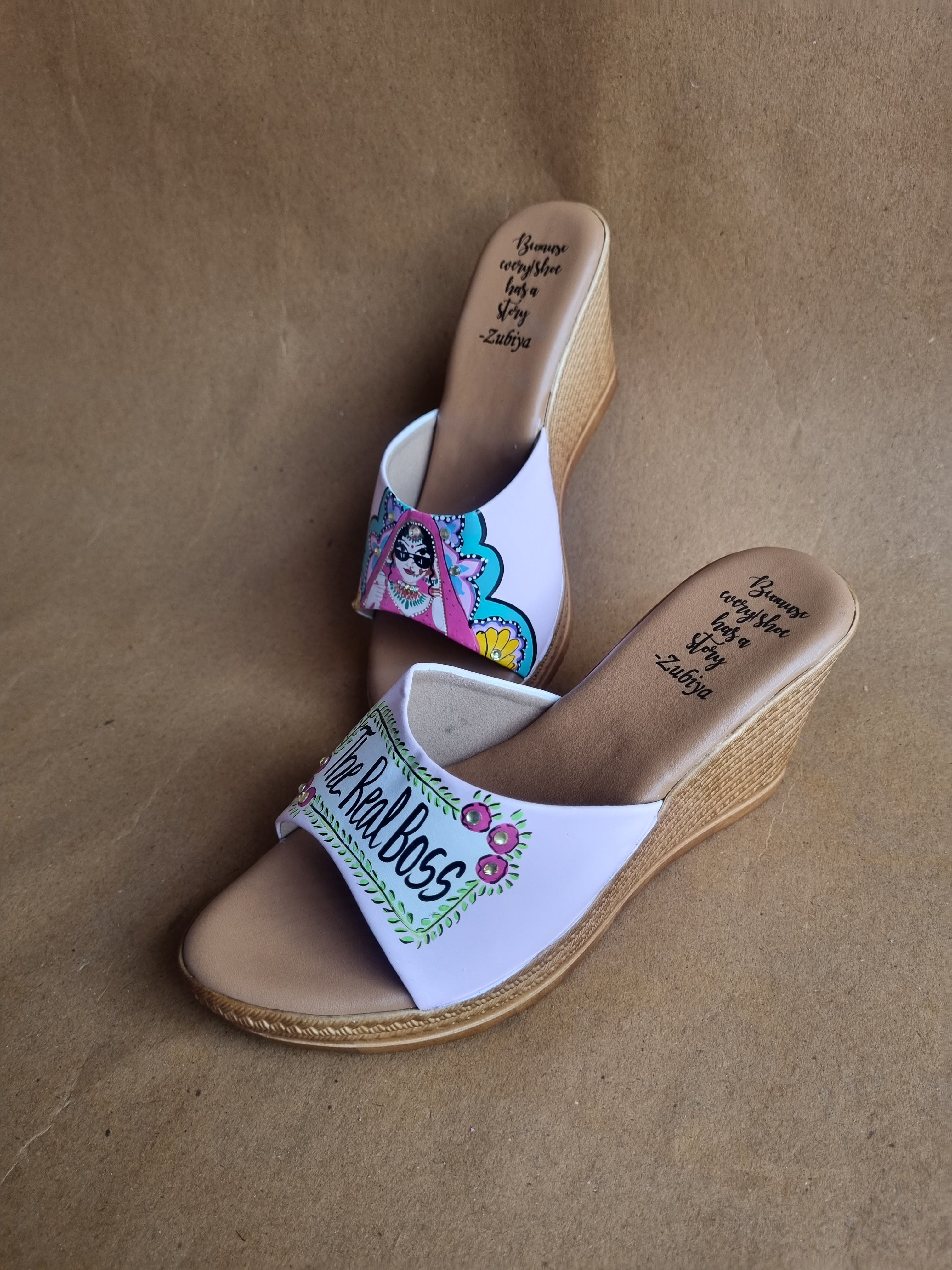 Baby pink men’s Mojris - 3.5 inch wedges couple combo