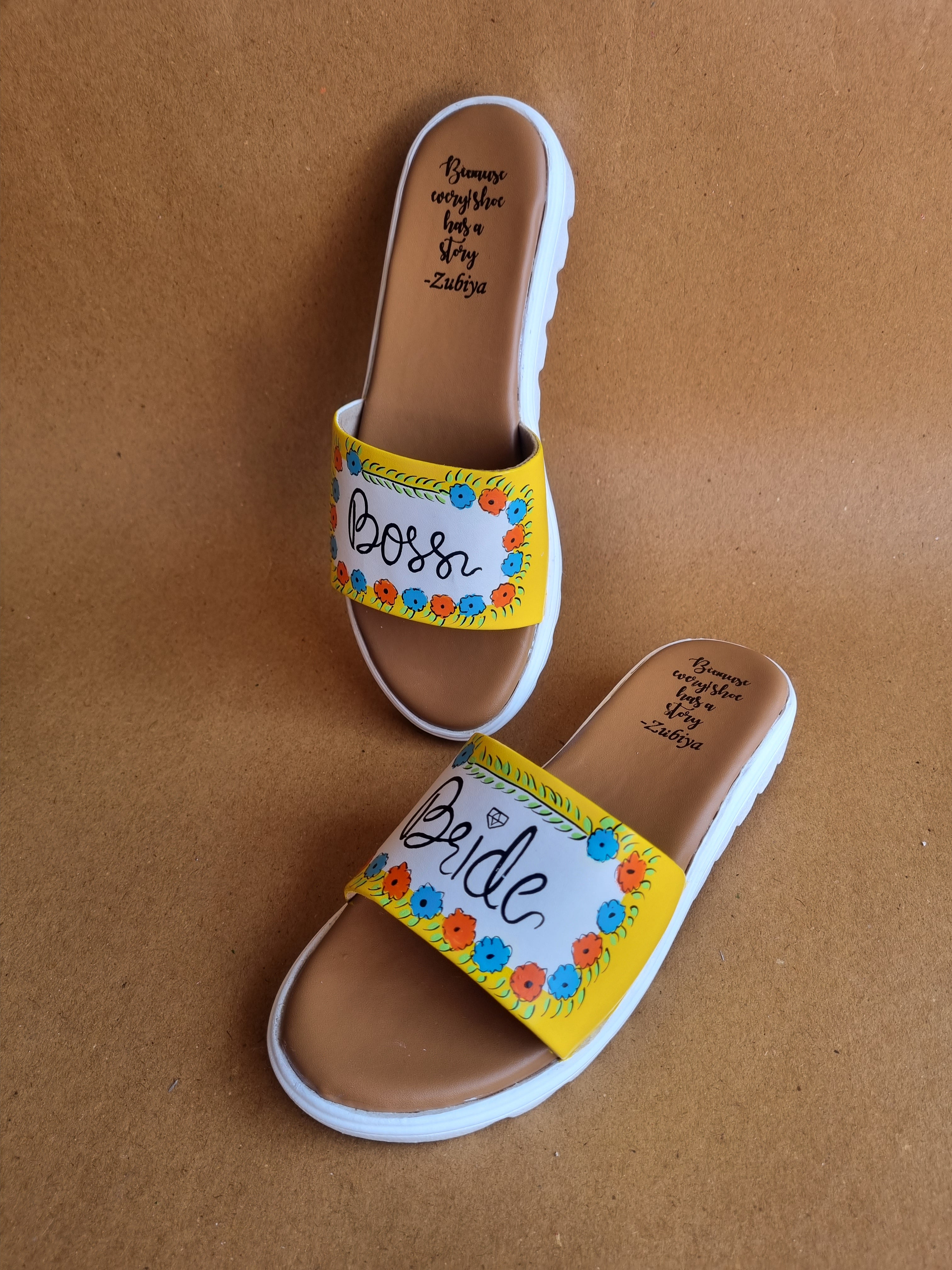 Boss bride yellow slides