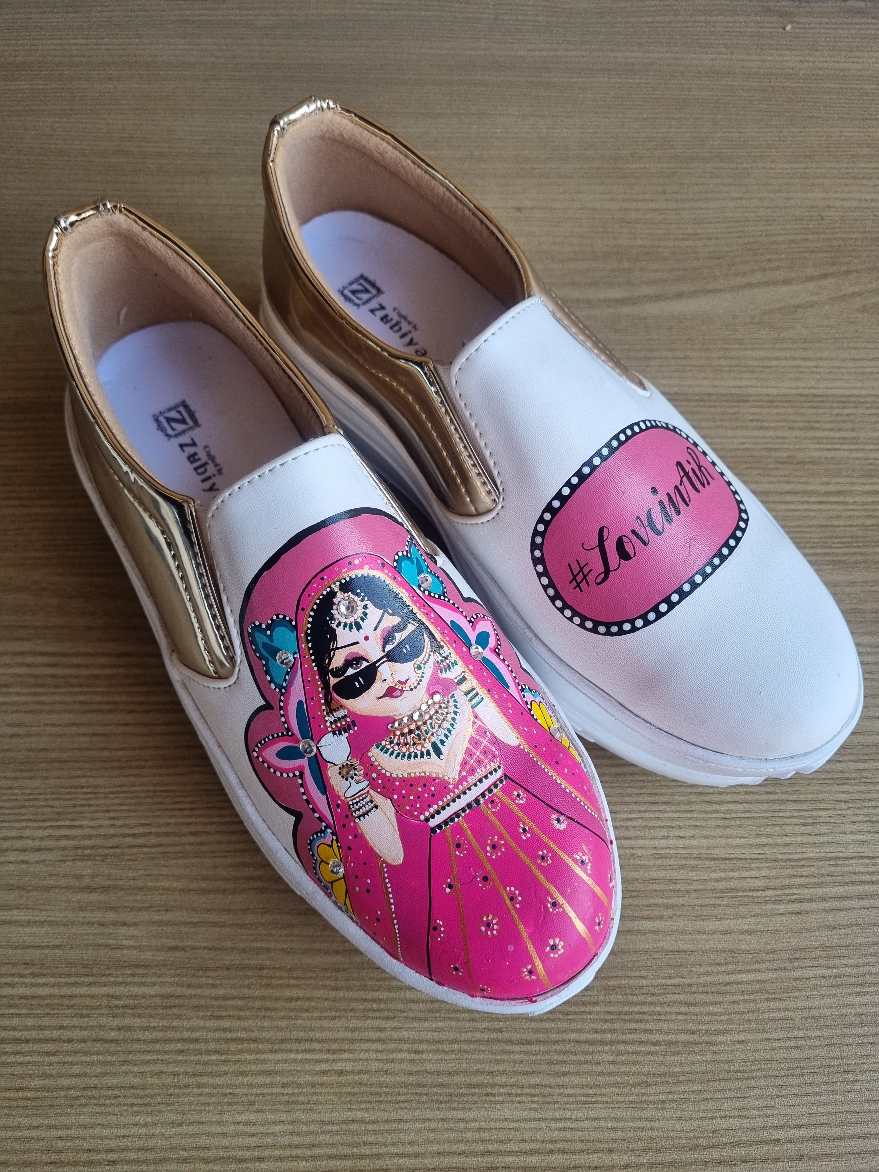 White-pink  2inch sneaker bridal heel