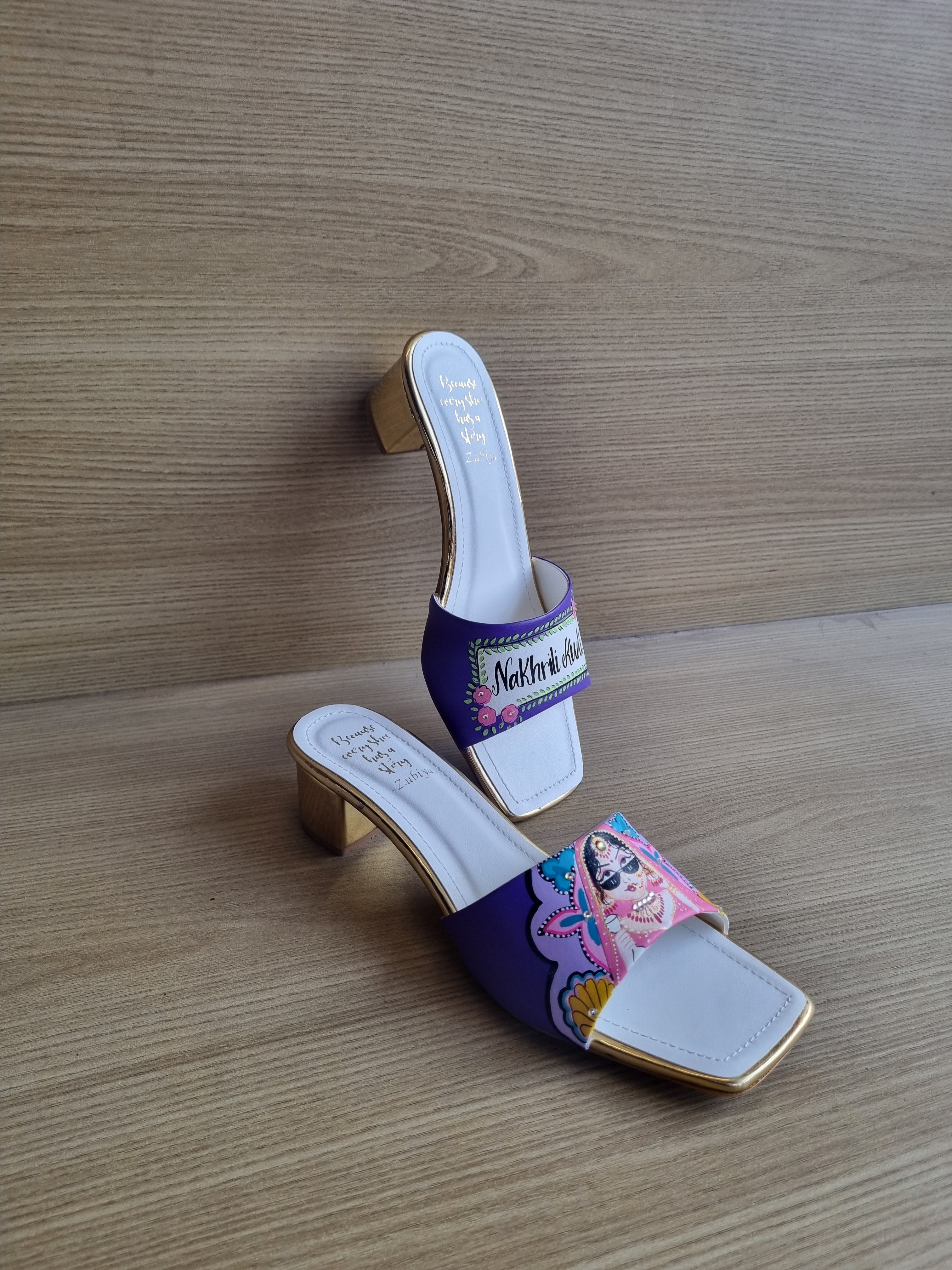 Bright purple bridal Artwork Heels