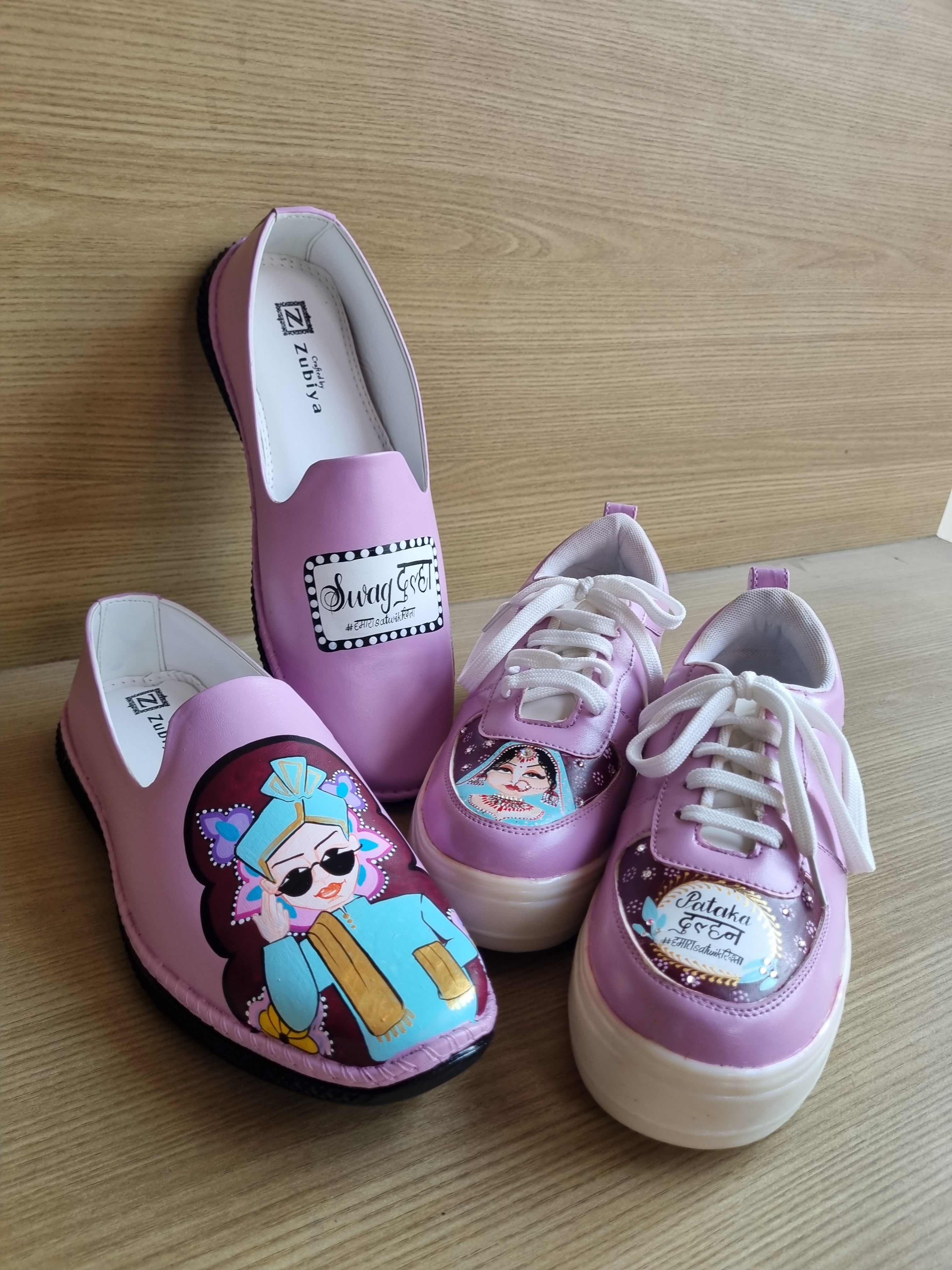 Onion pink mojri- LED sneakers couple Combo