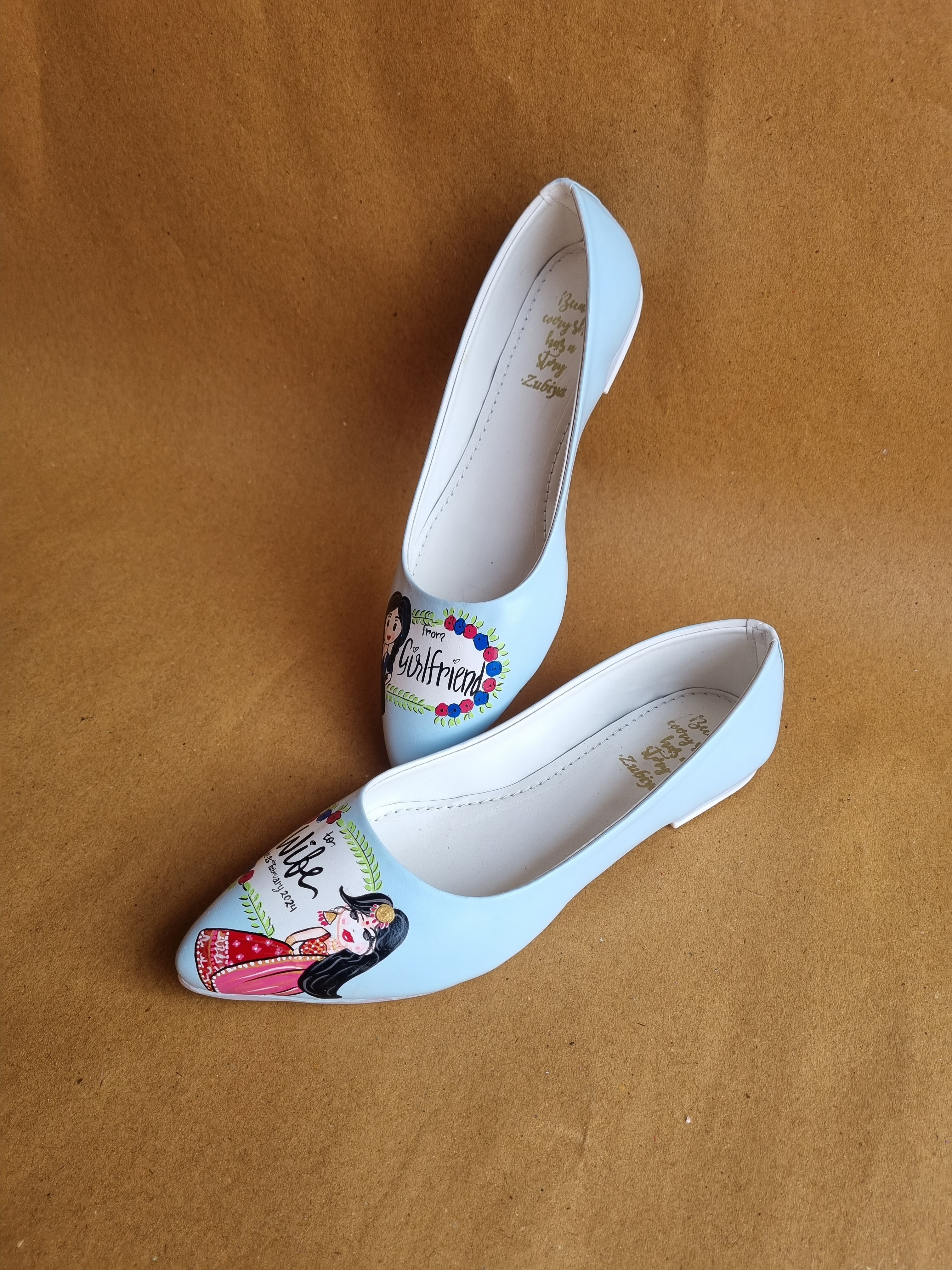 Powder blue dulhan pointed juttis