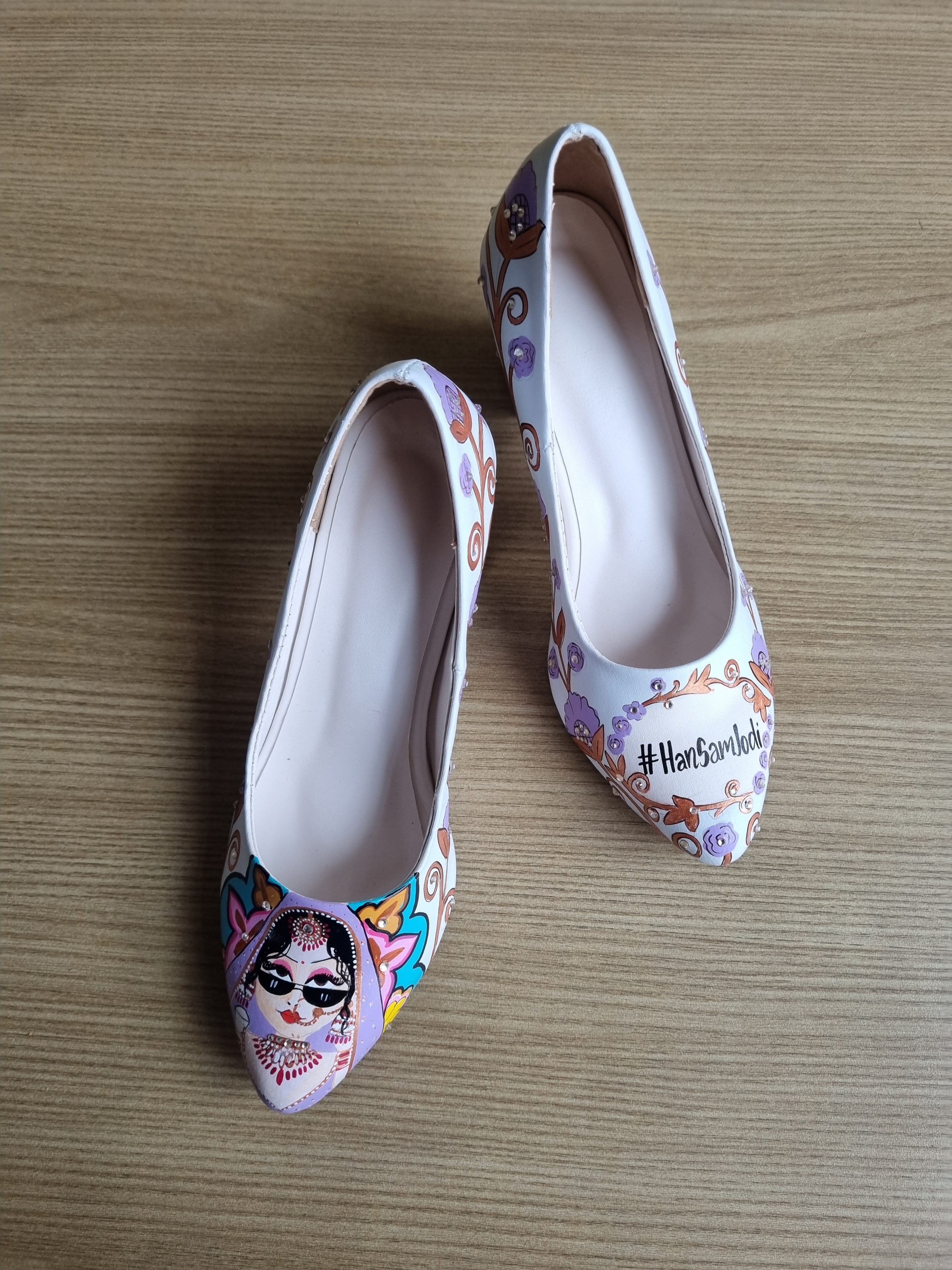 Powder blue lavander intricate men’s Mojris - 3.5 inch pump block couple combo