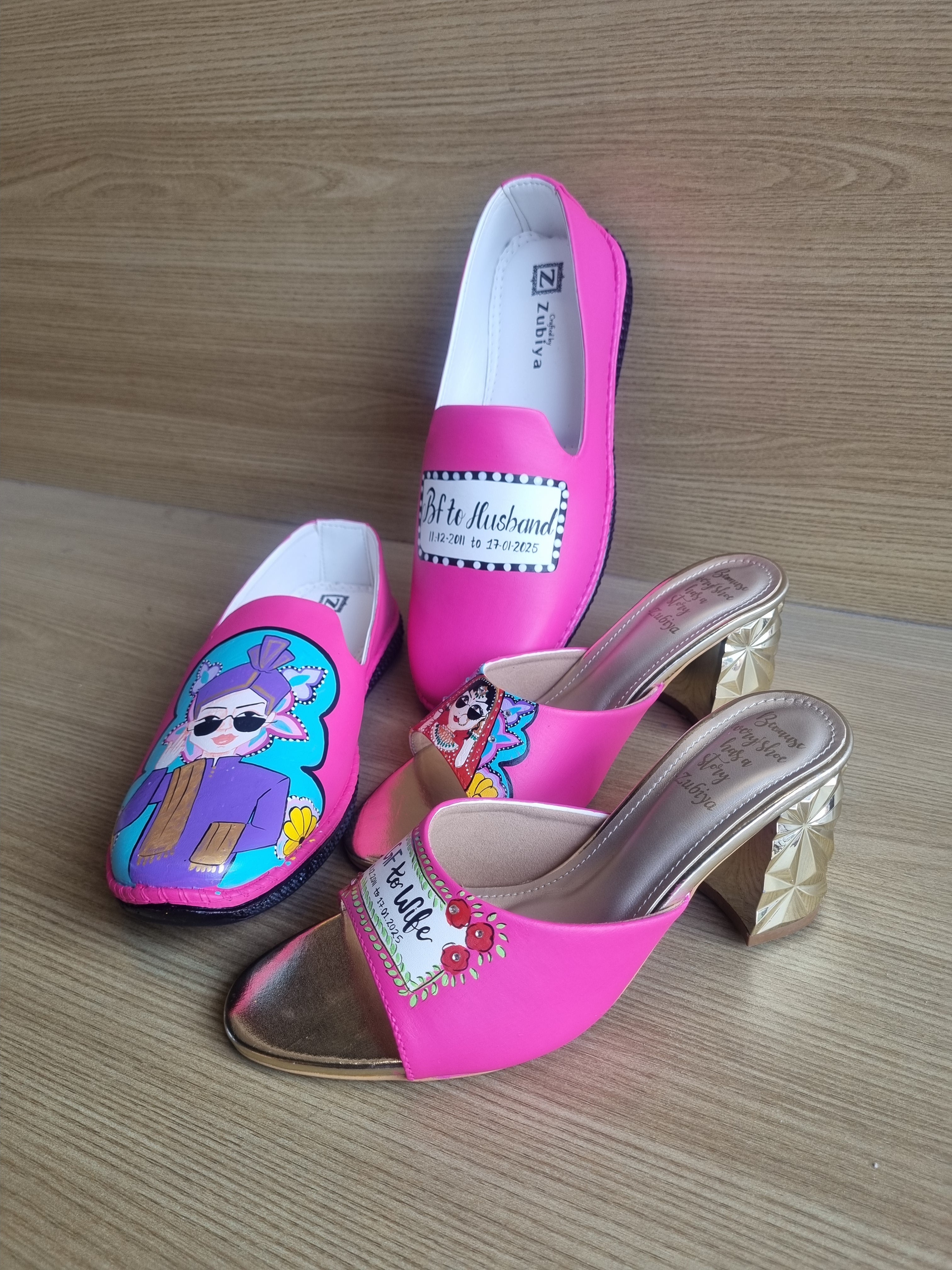 Hot pink 3”inch heels- mens mojri swag couple combo