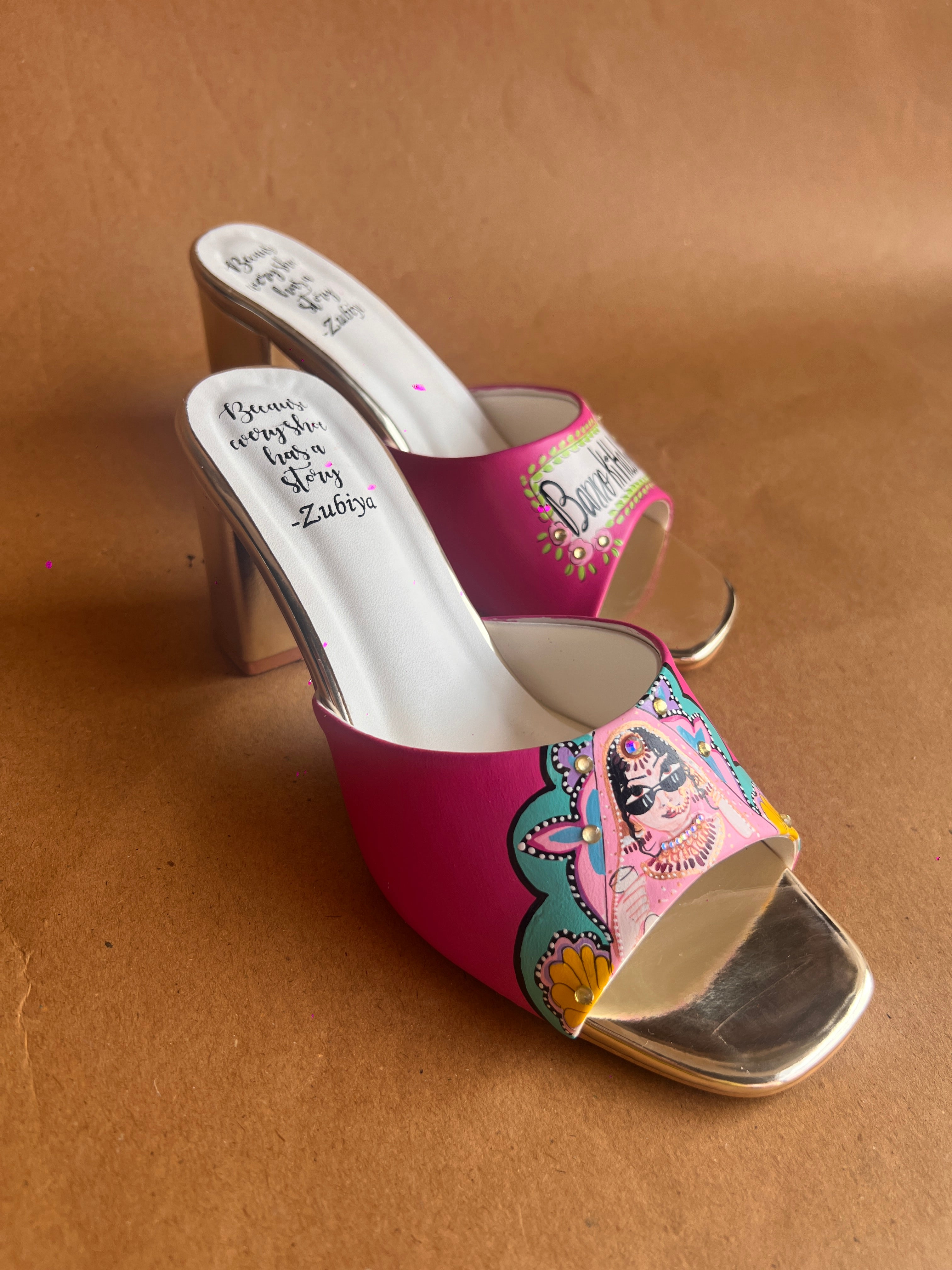 3 inch hot pink swag dulhan heels
