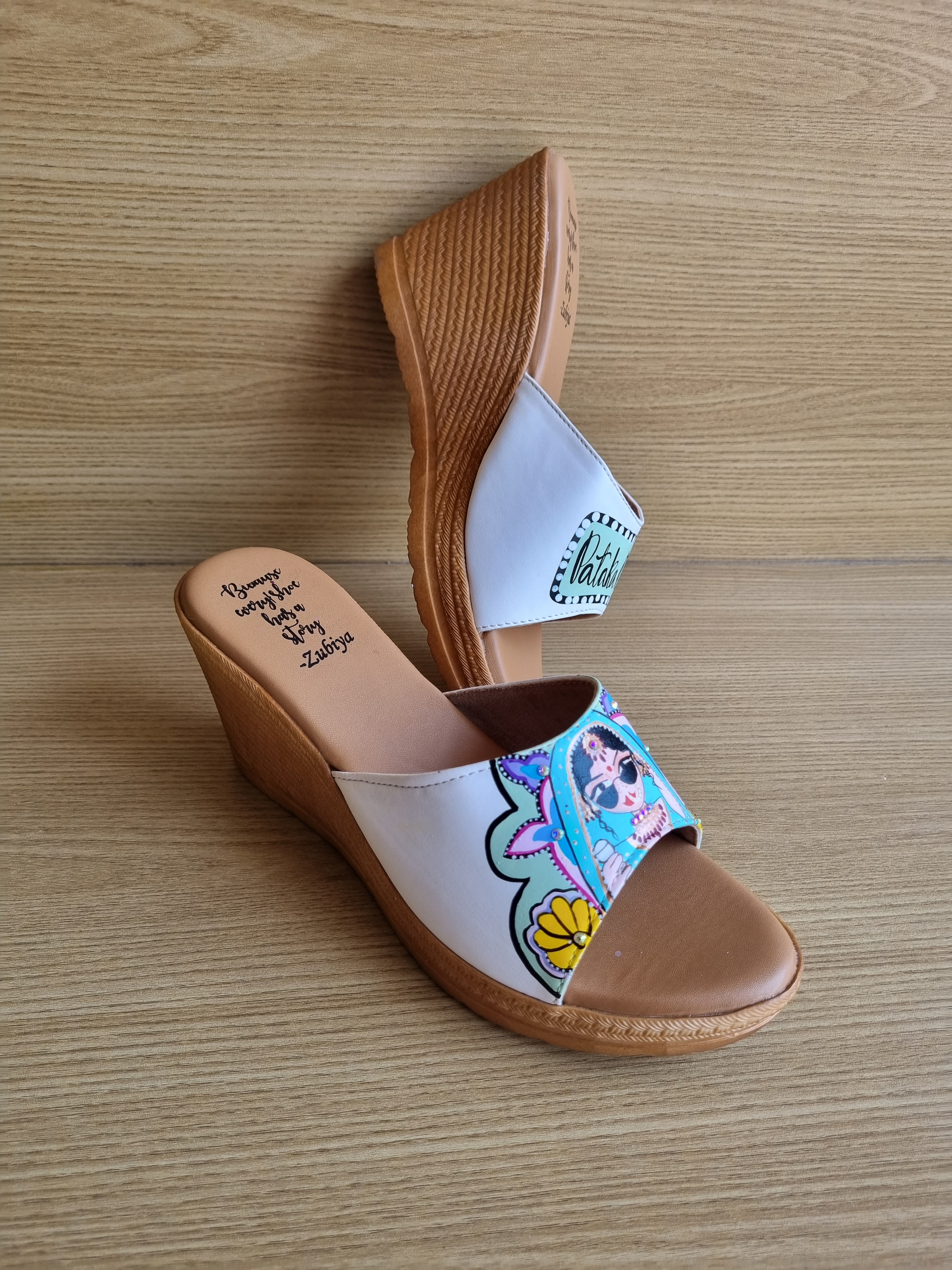 White - pista green men’s Mojris - 3.5 inch wedges couple combo