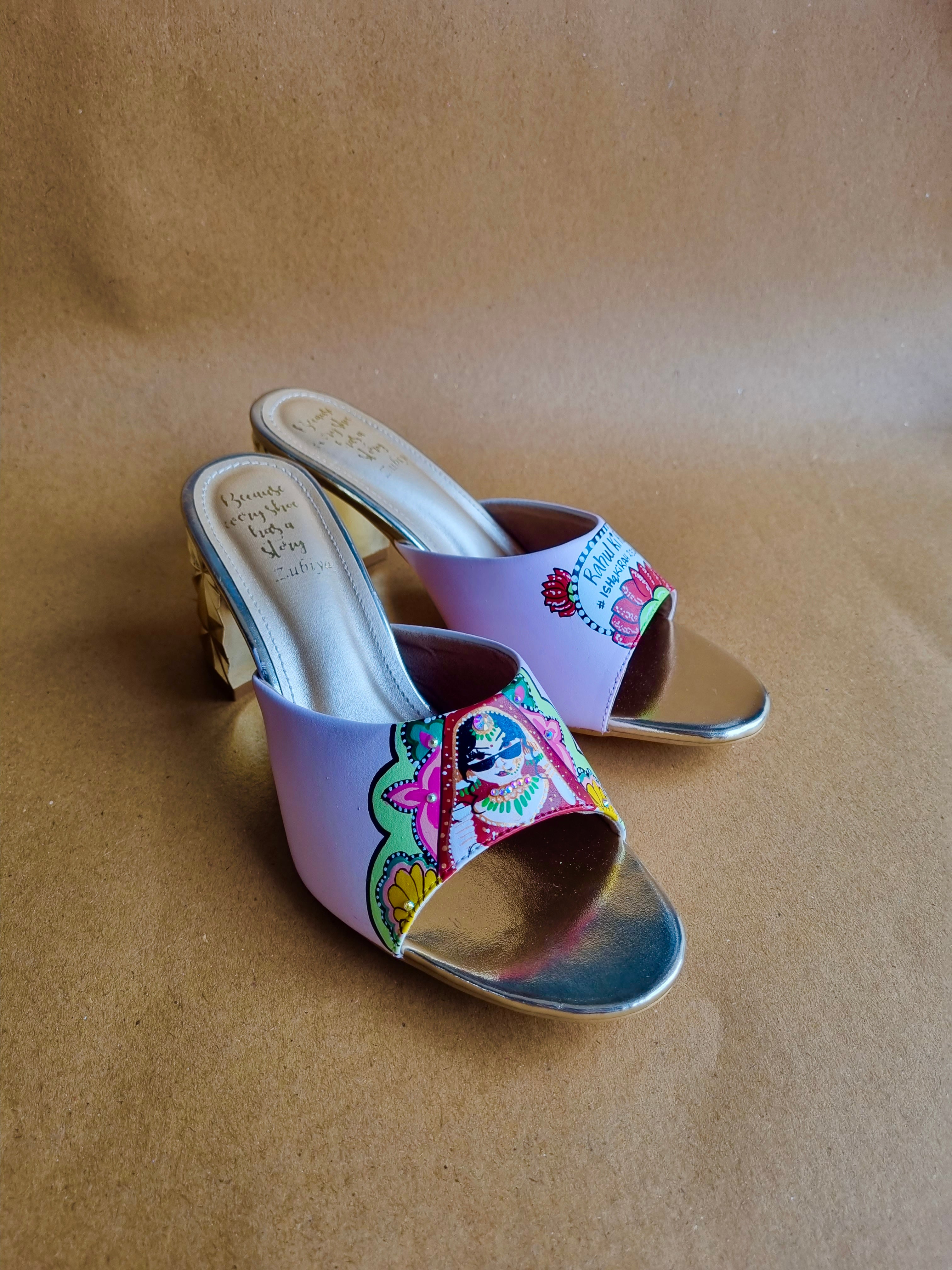 3 inch baby pink swag dulhan heels