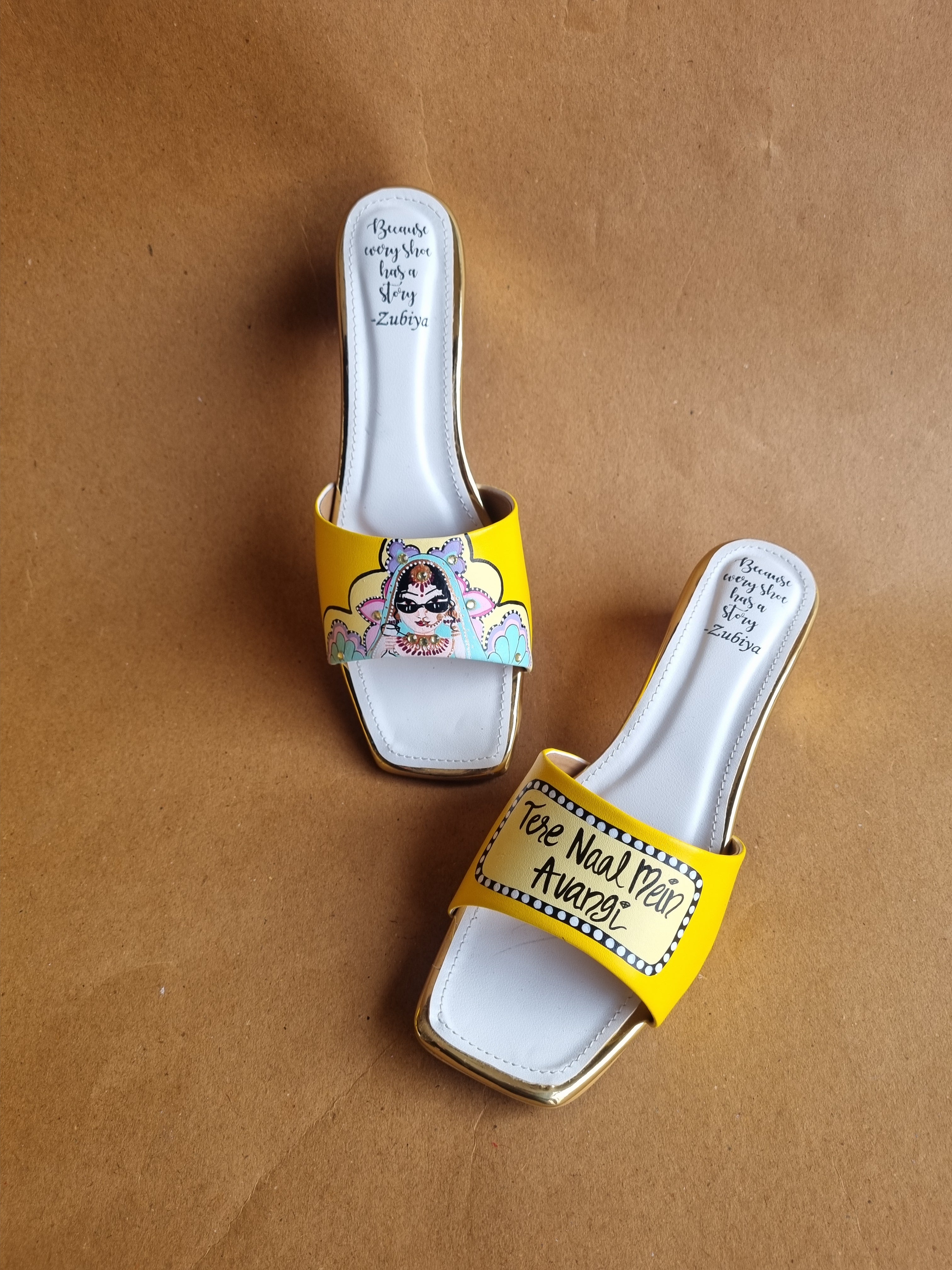 Yellow bridal Artwork Heels