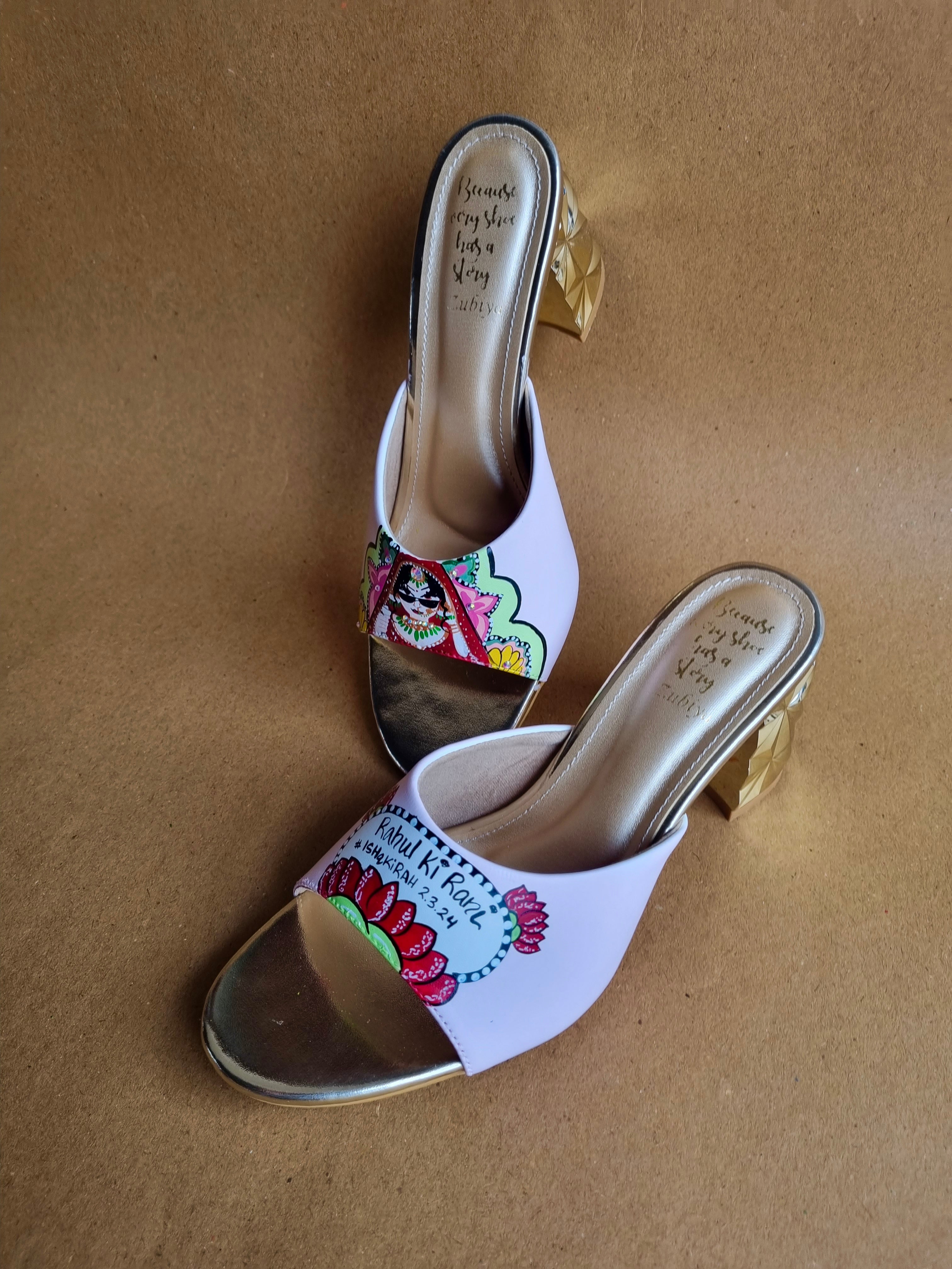 3 inch baby pink swag dulhan heels