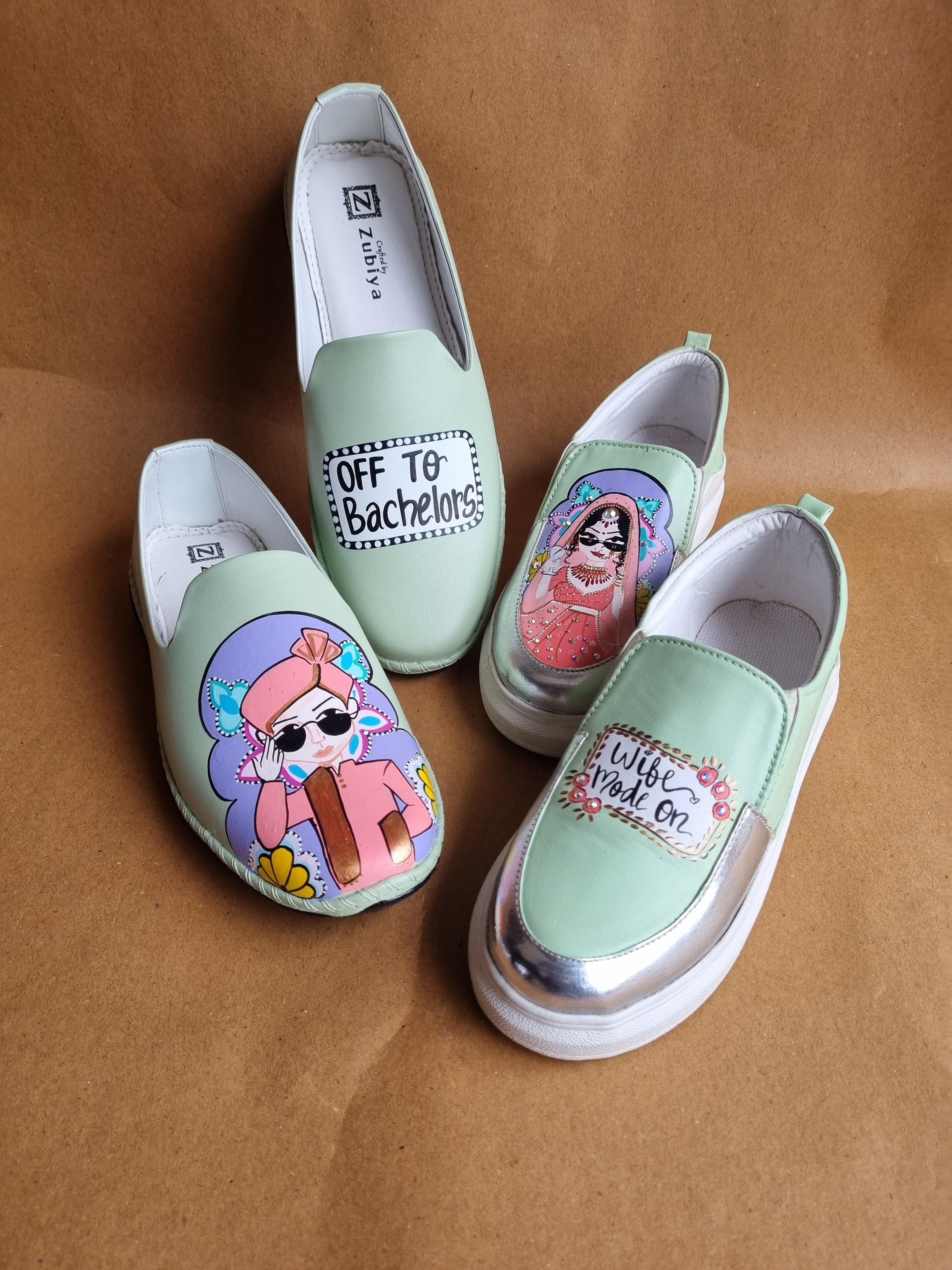 Pista green mojri- sneakers couple Combo