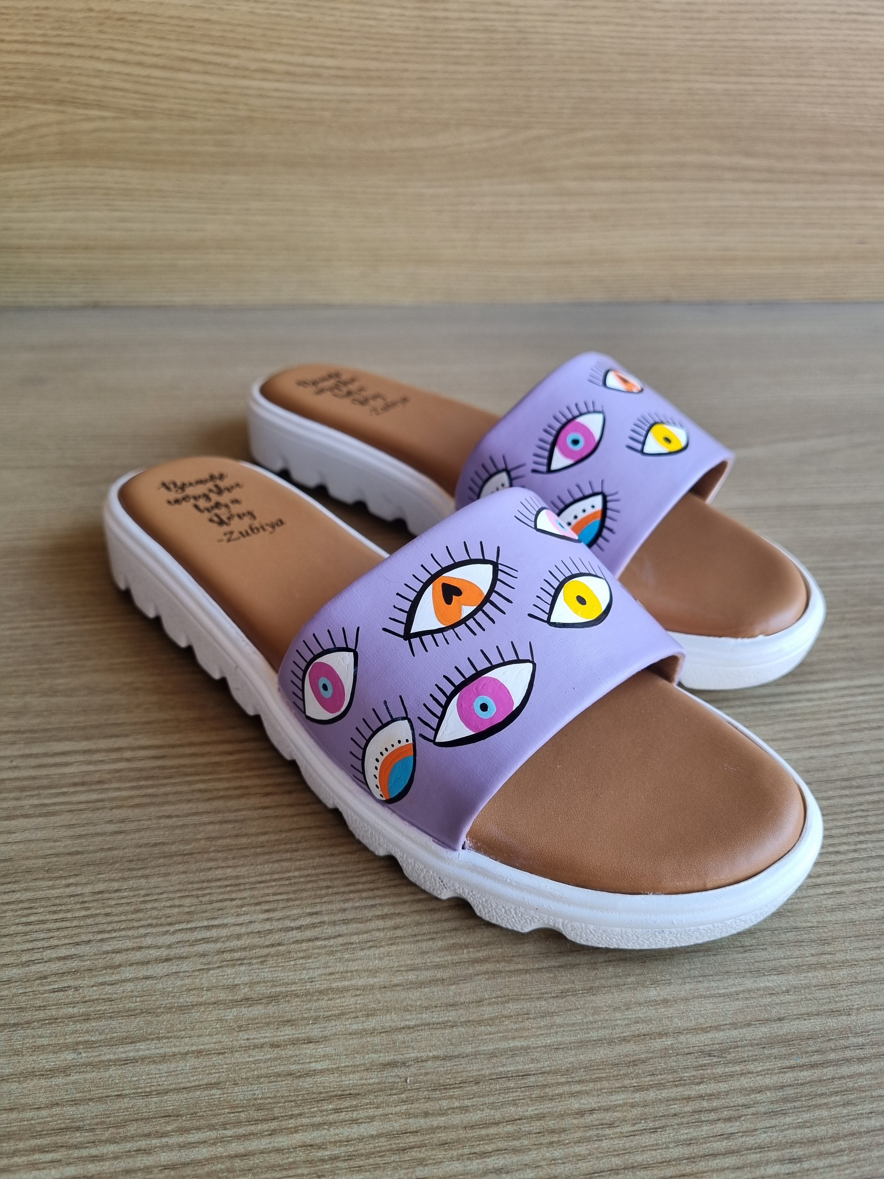 Lavander evil eye slides