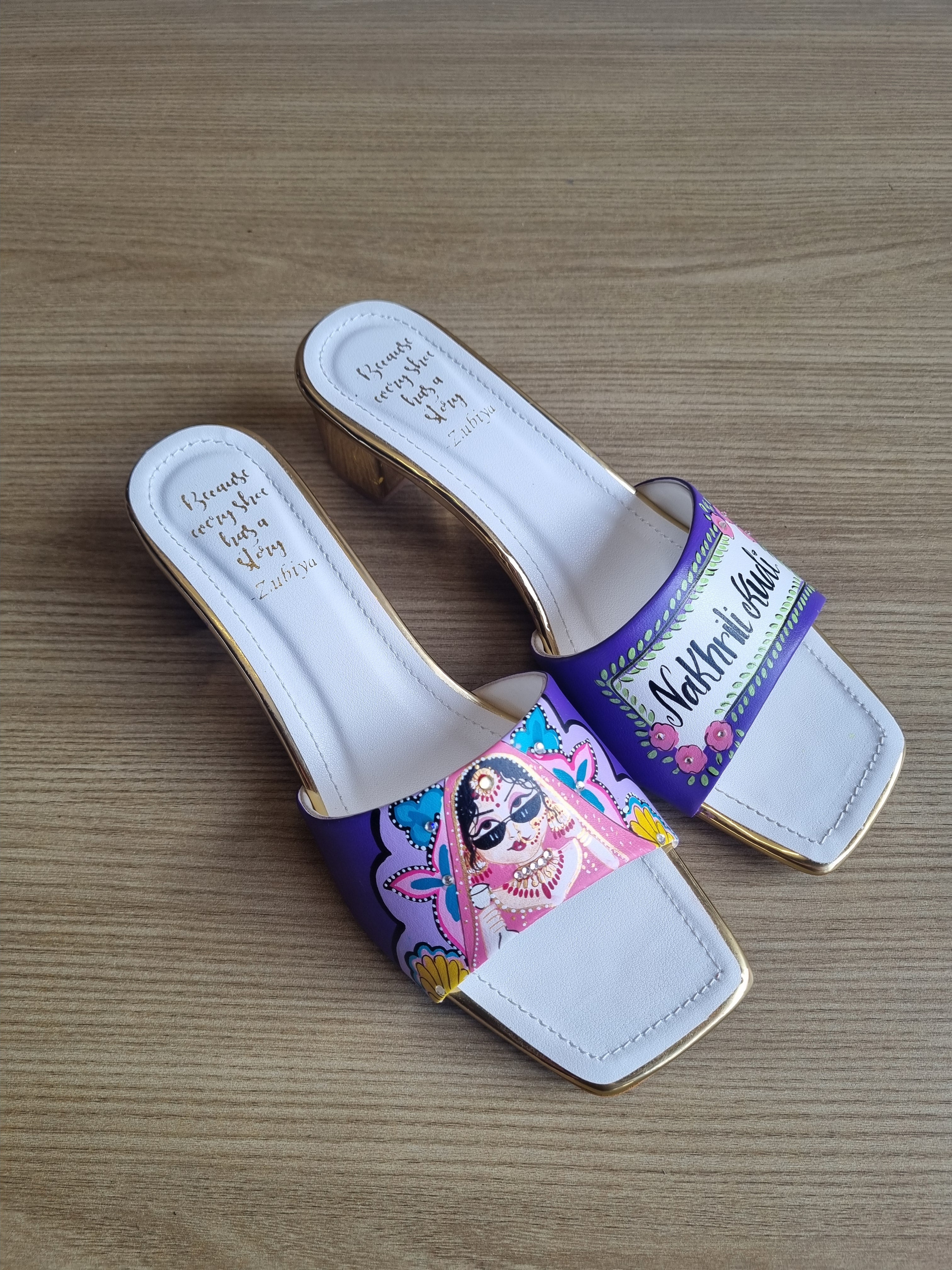 Bright purple bridal Artwork Heels