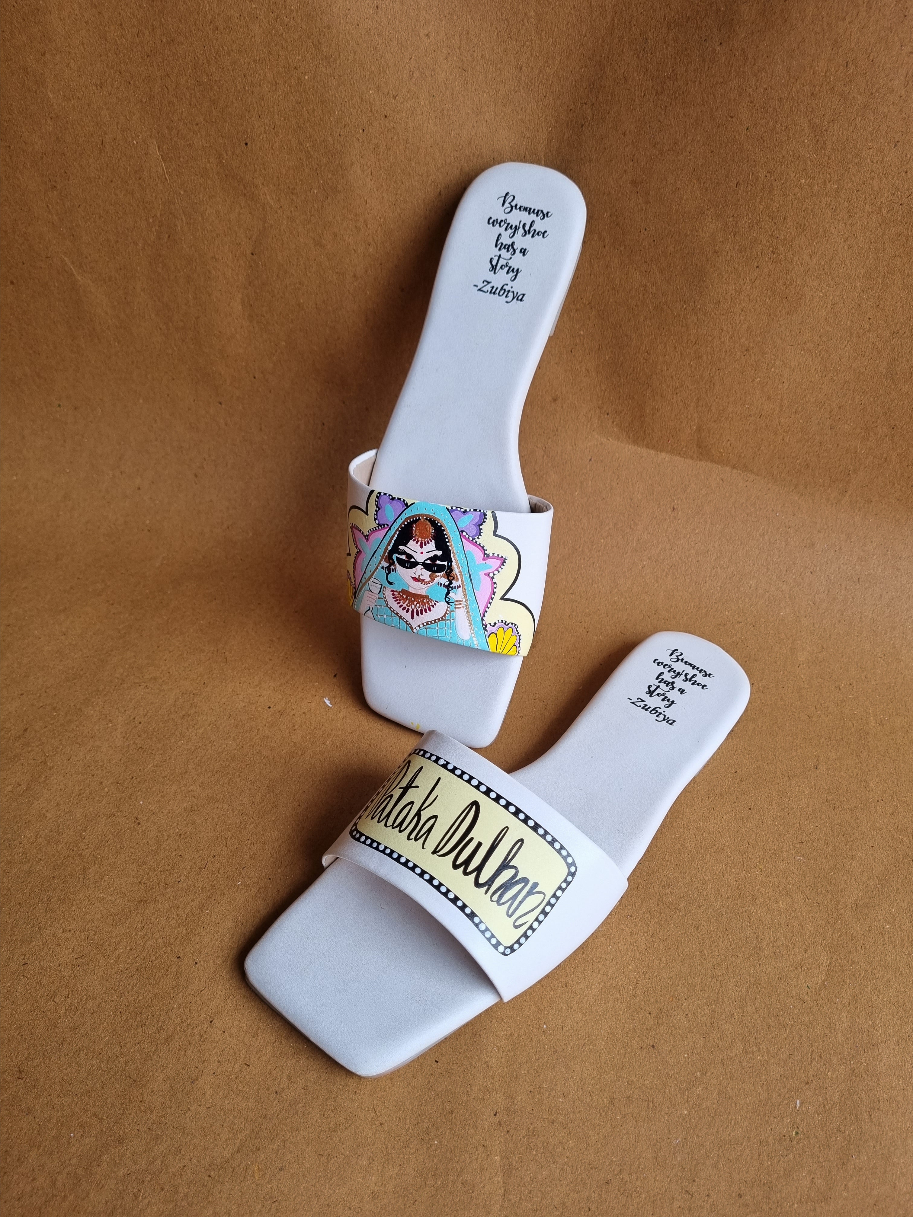 White sq toe swagger slides