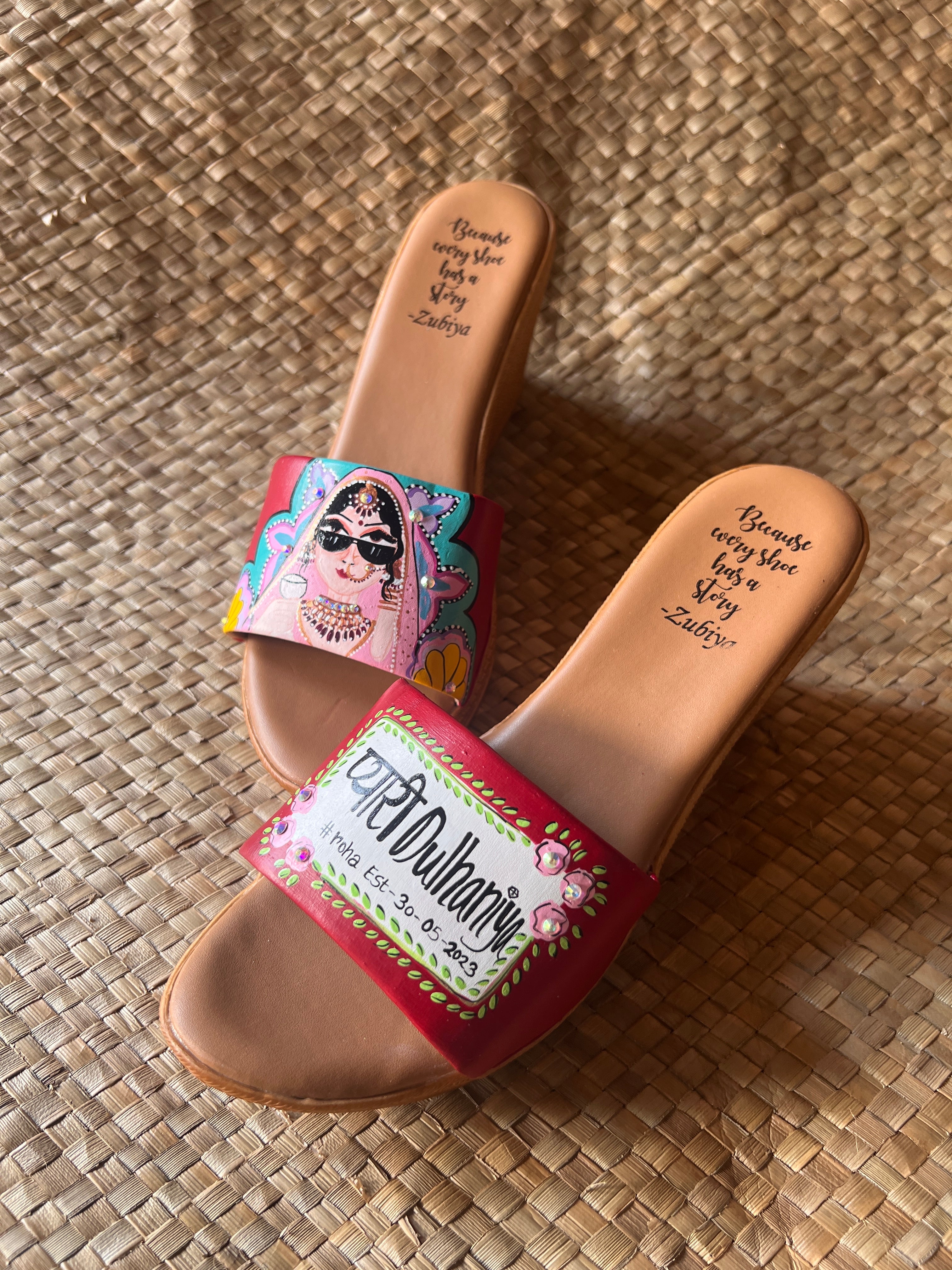 Maroon Swag Dulhan Artwork Wedges