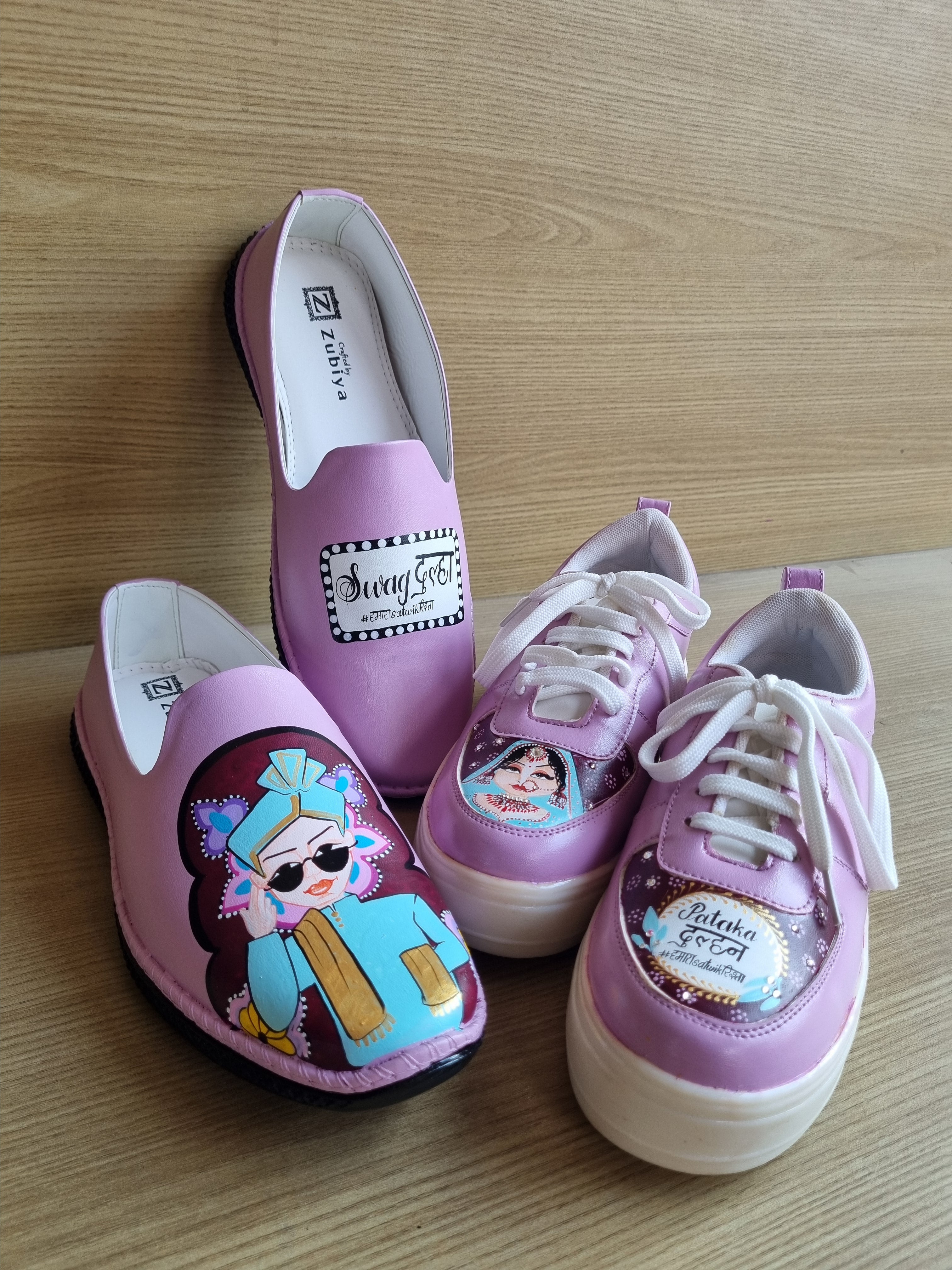 Onion pink mojri- LED sneakers couple Combo