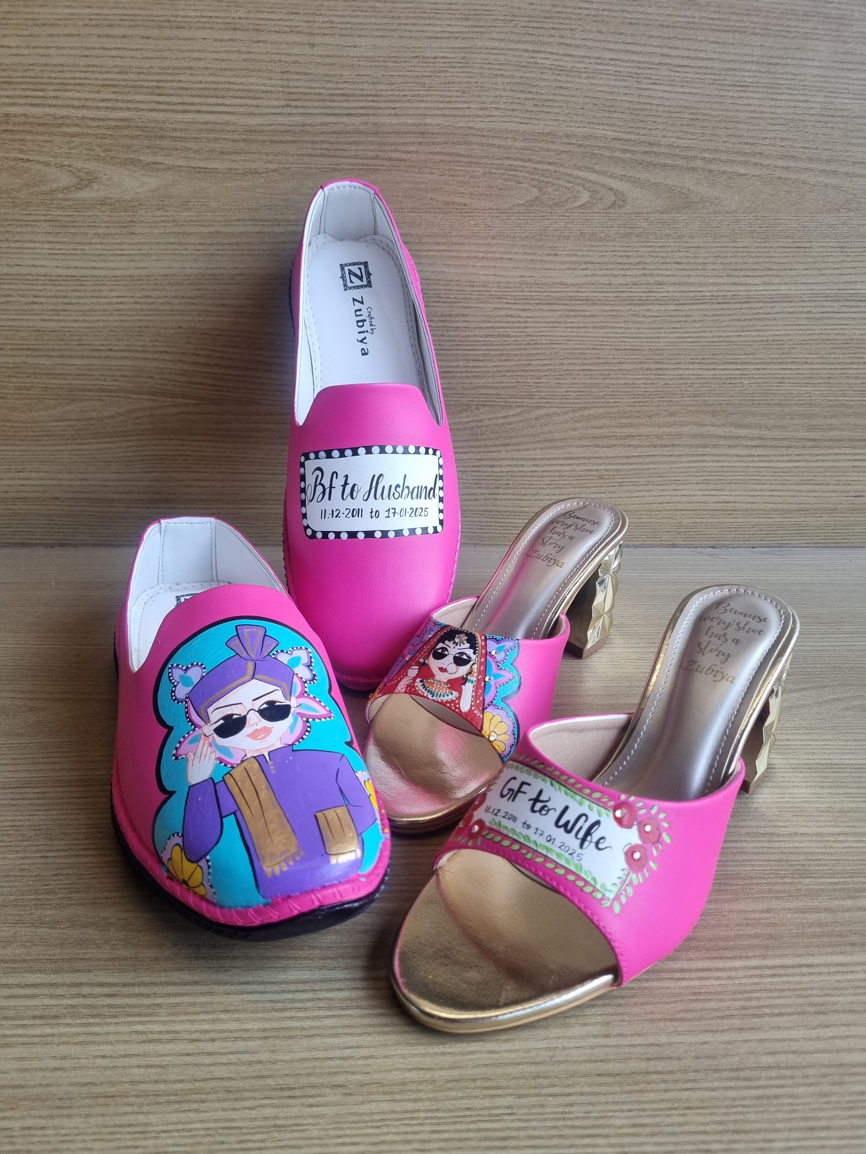 Hot pink 3”inch heels- mens mojri swag couple combo