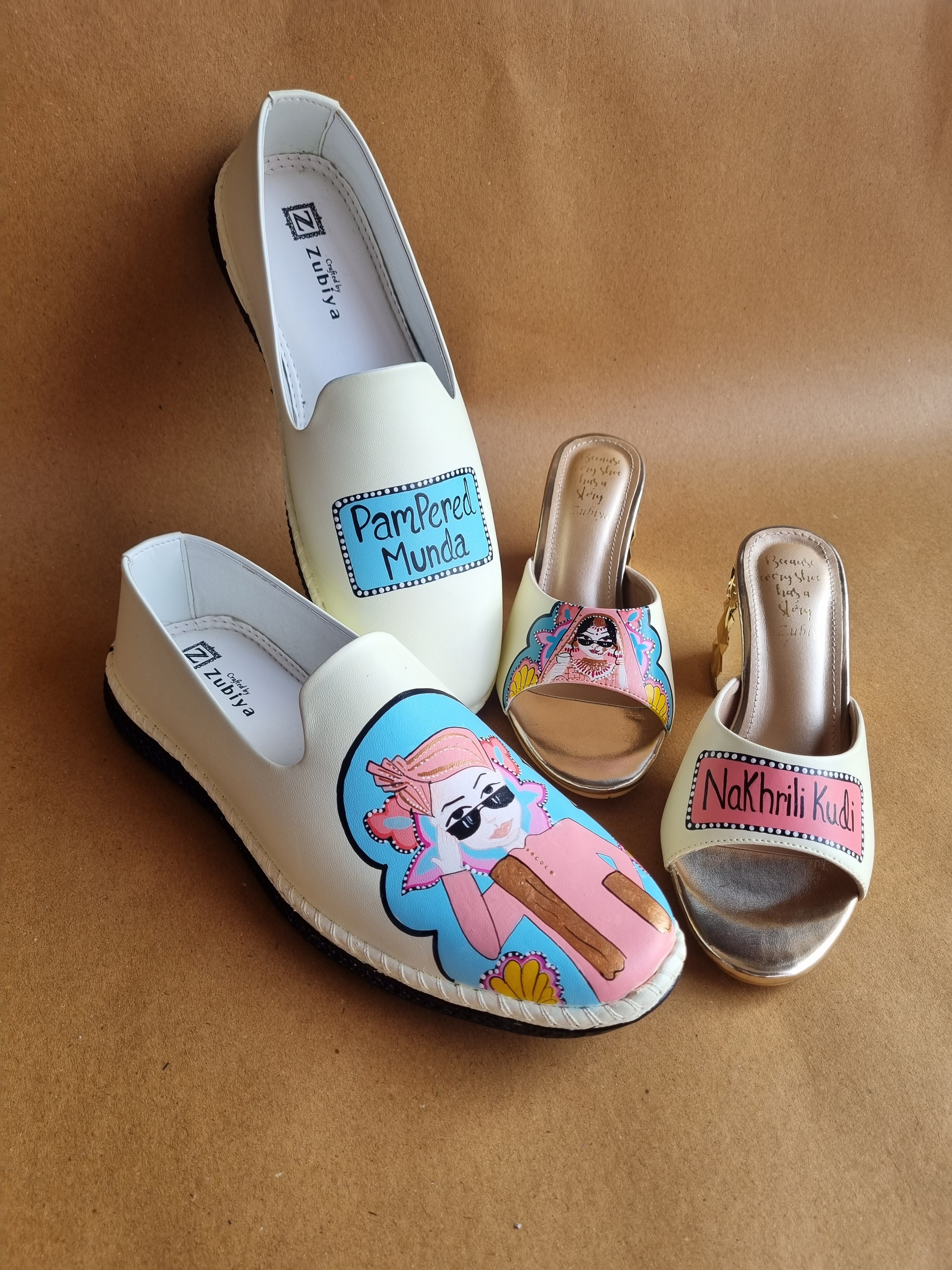 Beige  3”inch heels- mens mojri swag couple combo