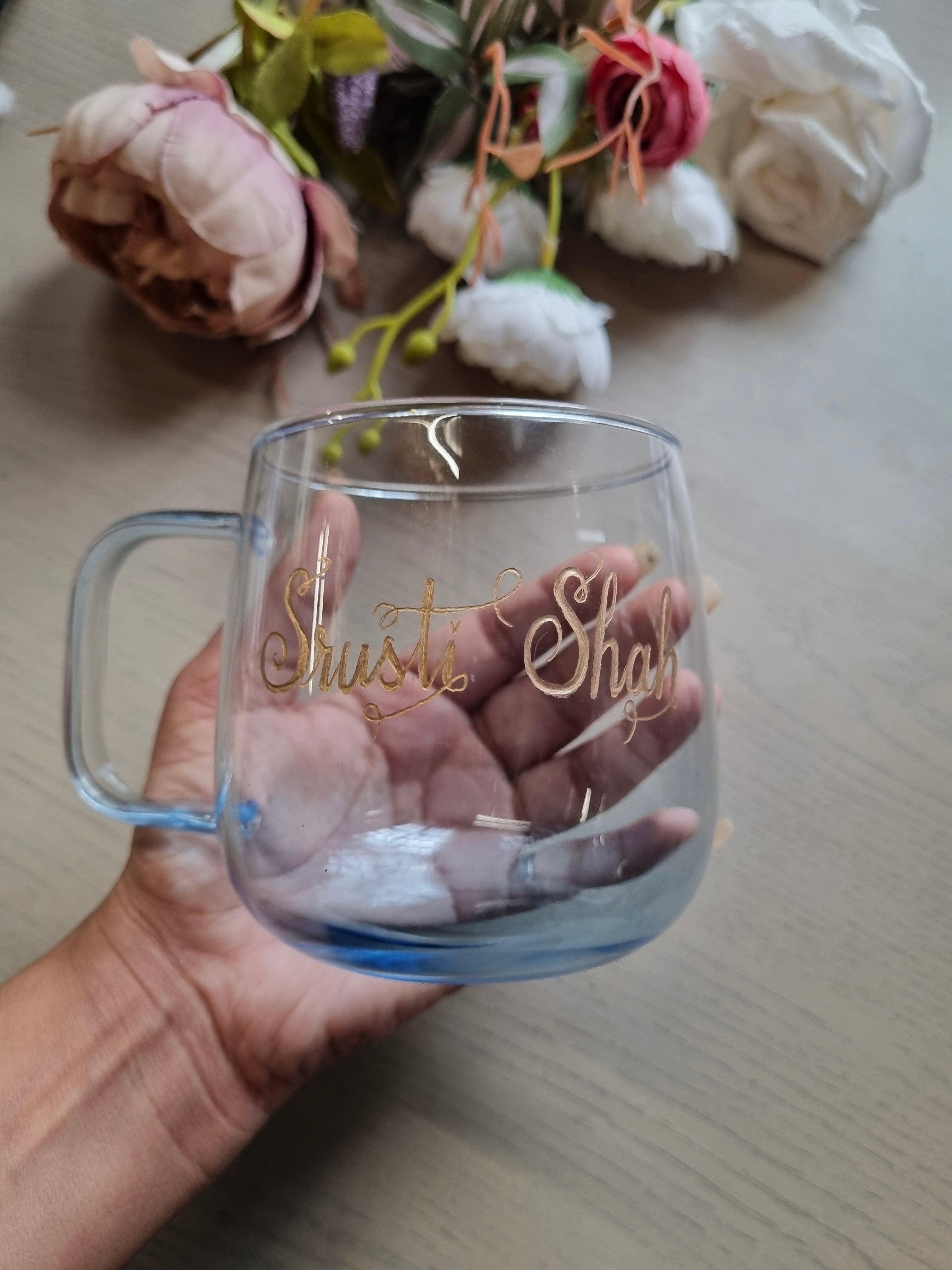 Blue ombre Engraved coffee mug(microwave safe)