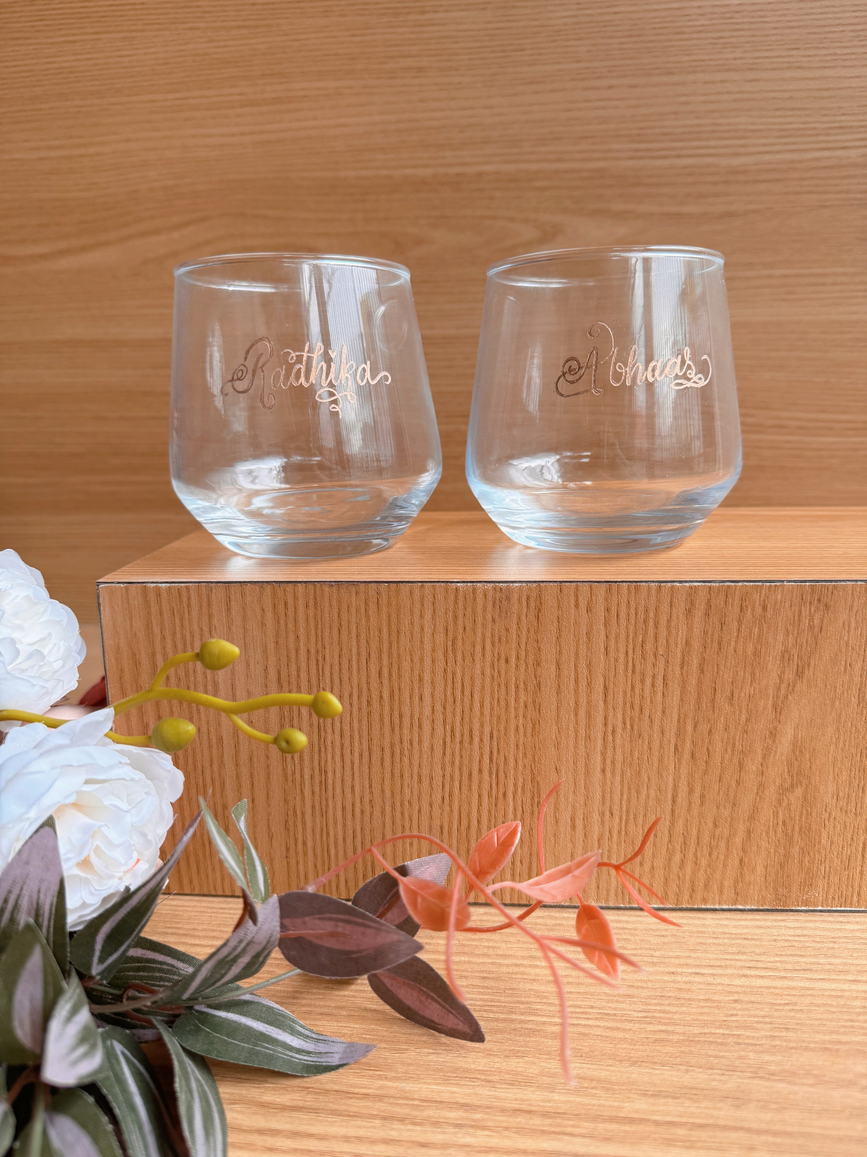 Engraved name whiskey mugs set of 2