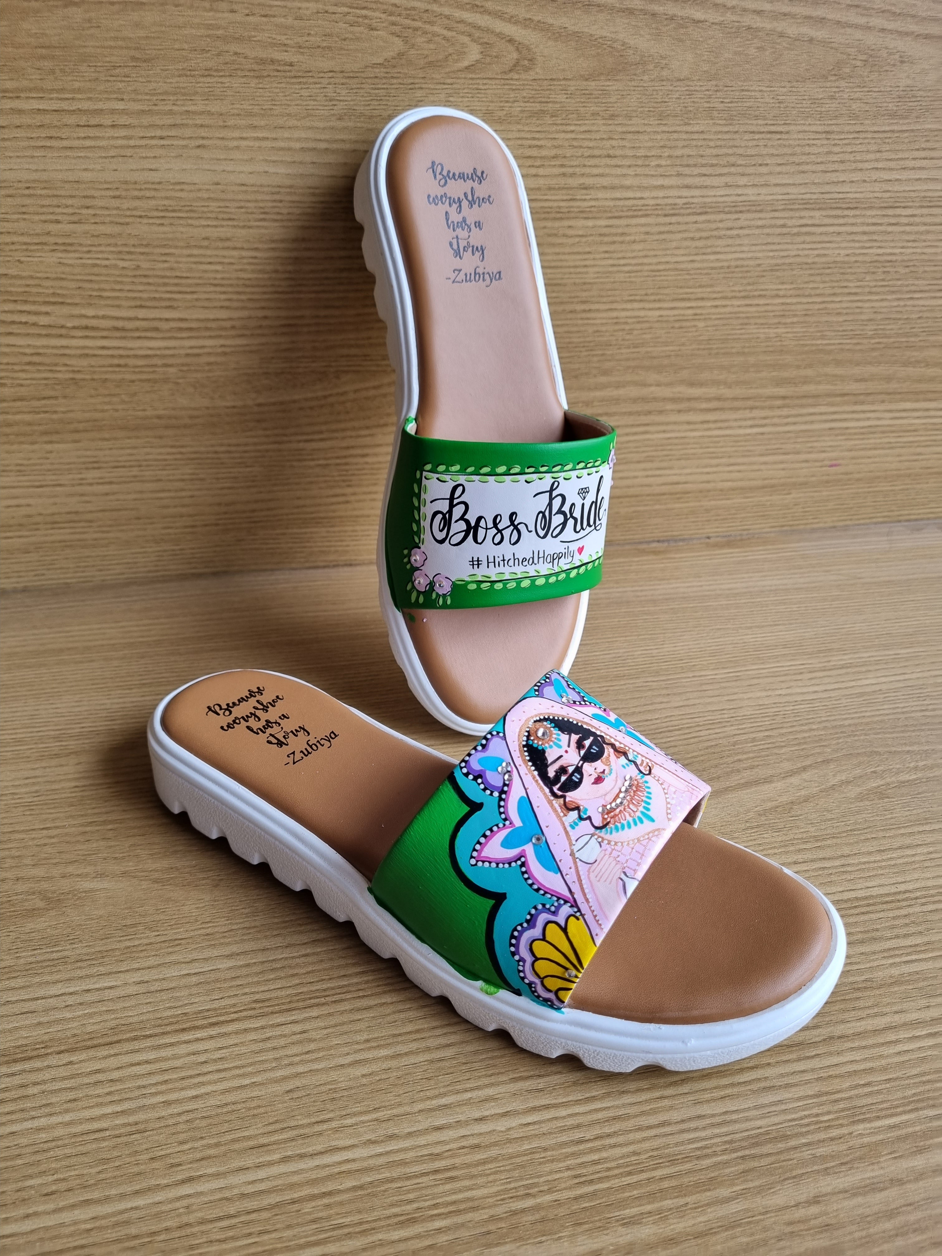 Parrot green Swag Dulhan Artwork Flats