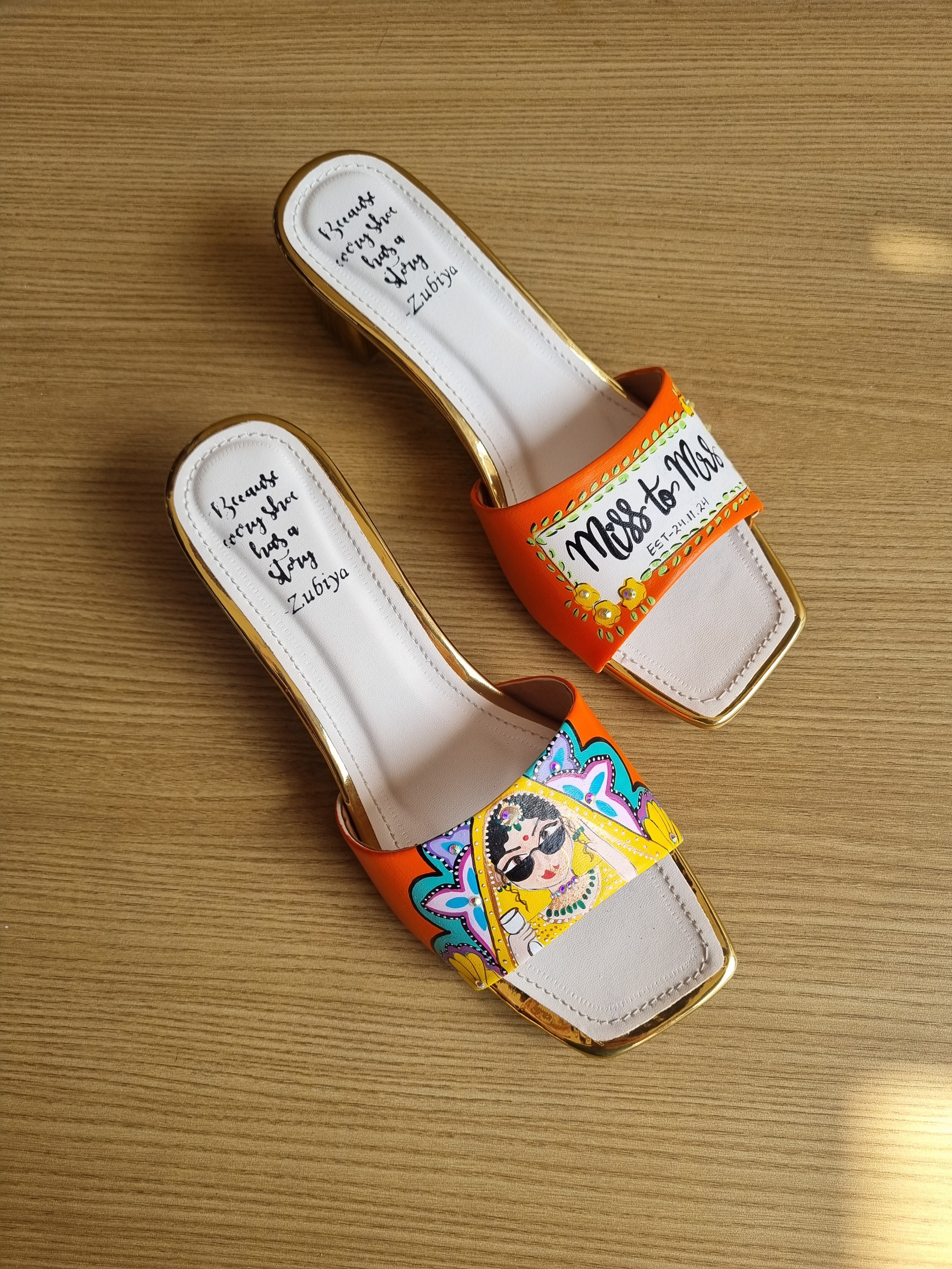 Orange bridal Artwork Heels