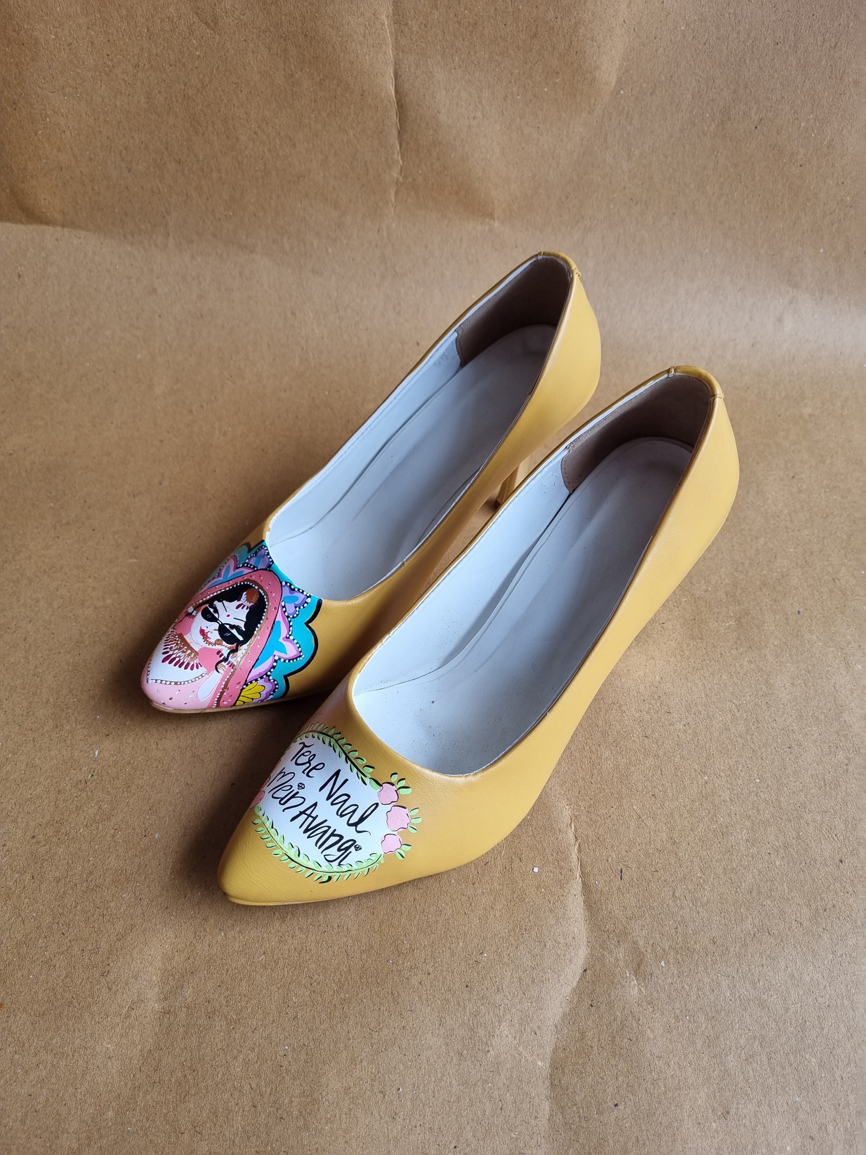 Swag dulhan mustard 3.5 Inch pencil Heel