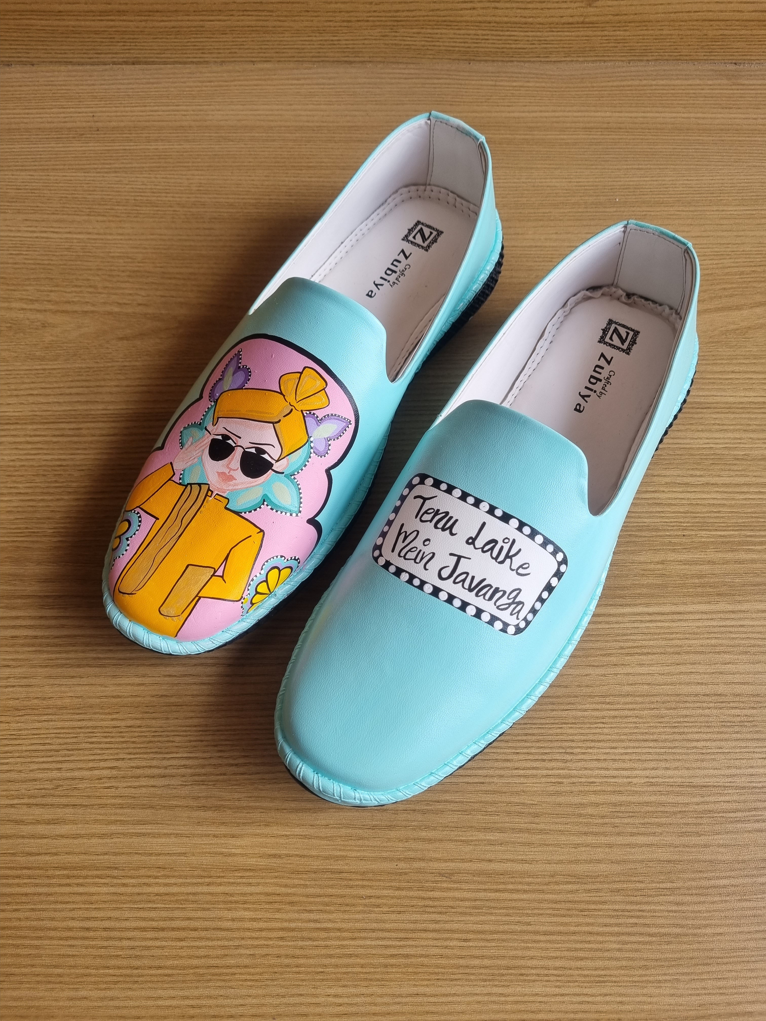 Aqua blue  men’s Mojris -2 inch mules couple combo