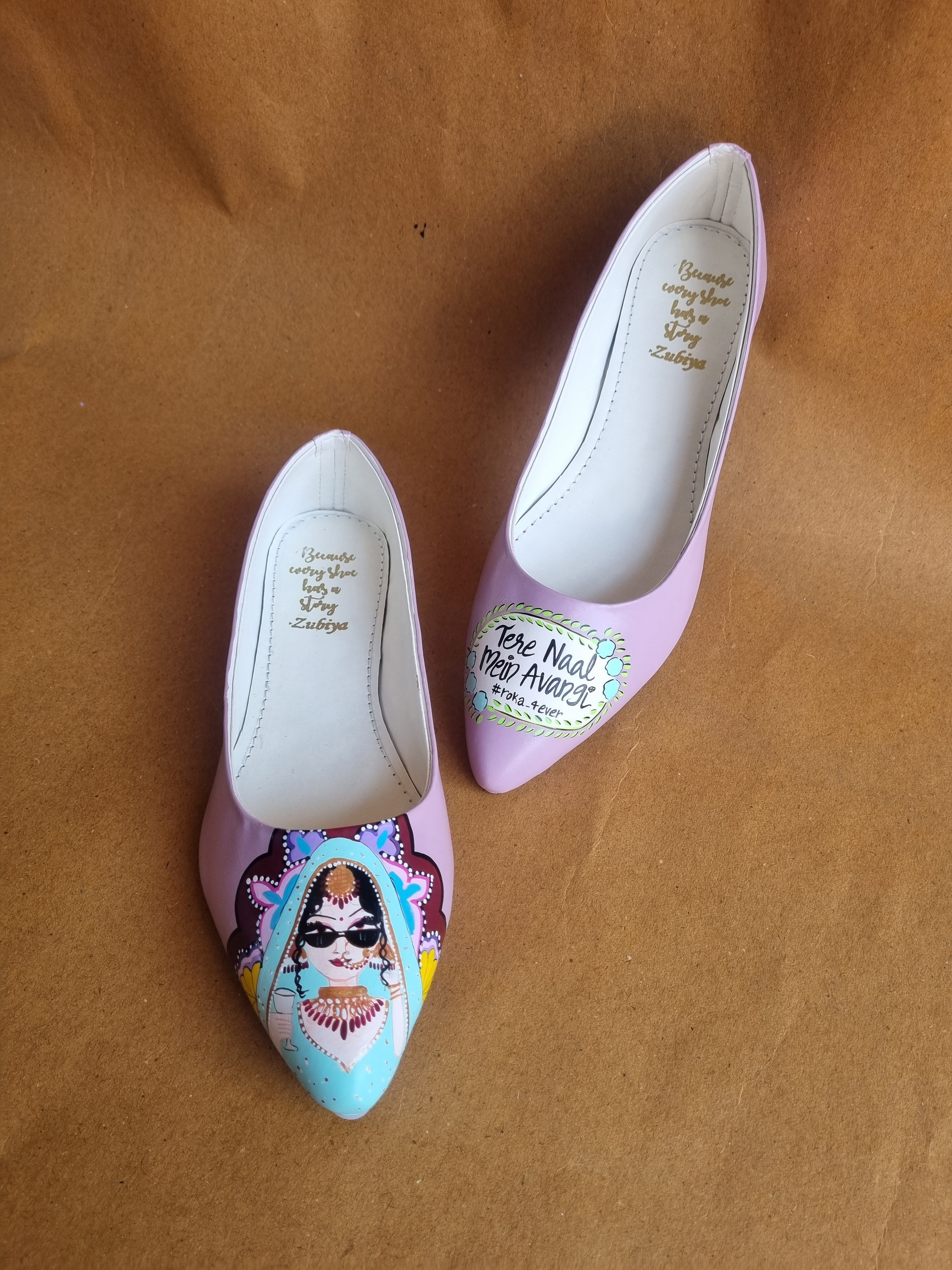 Onion pink swag dulhan pointed juttis