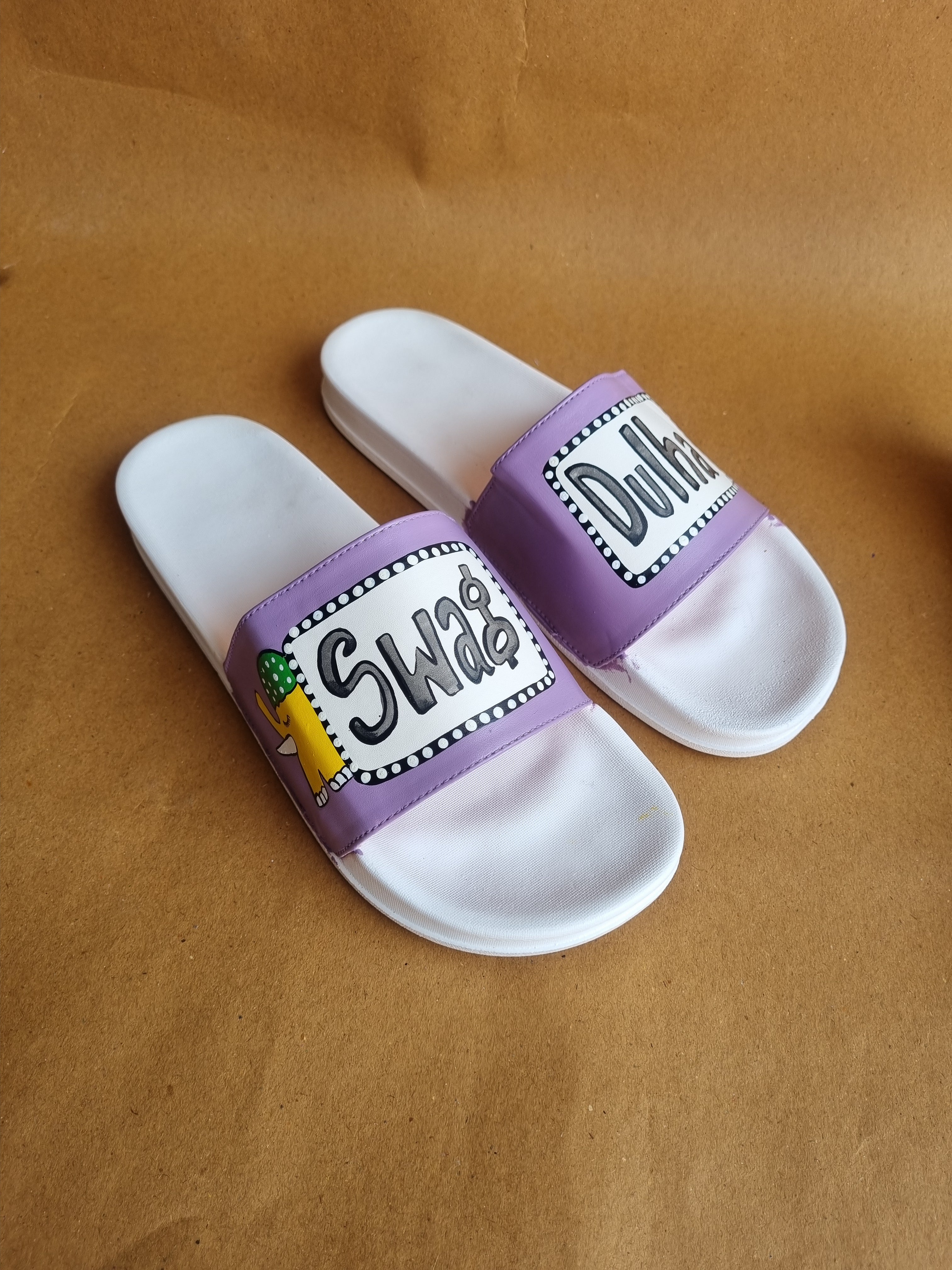 Lavender wedges flats Combo slides