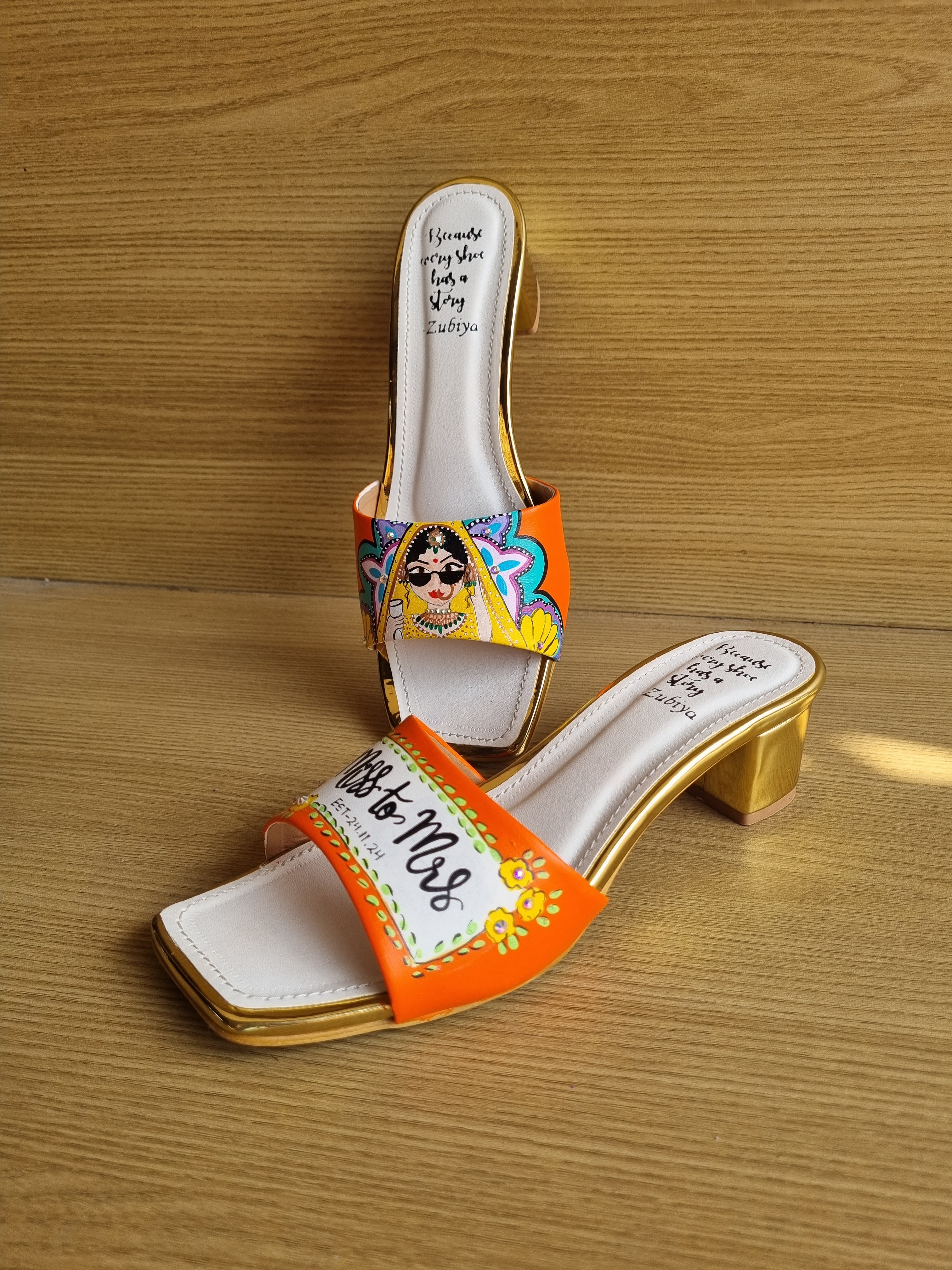 Orange bridal Artwork Heels