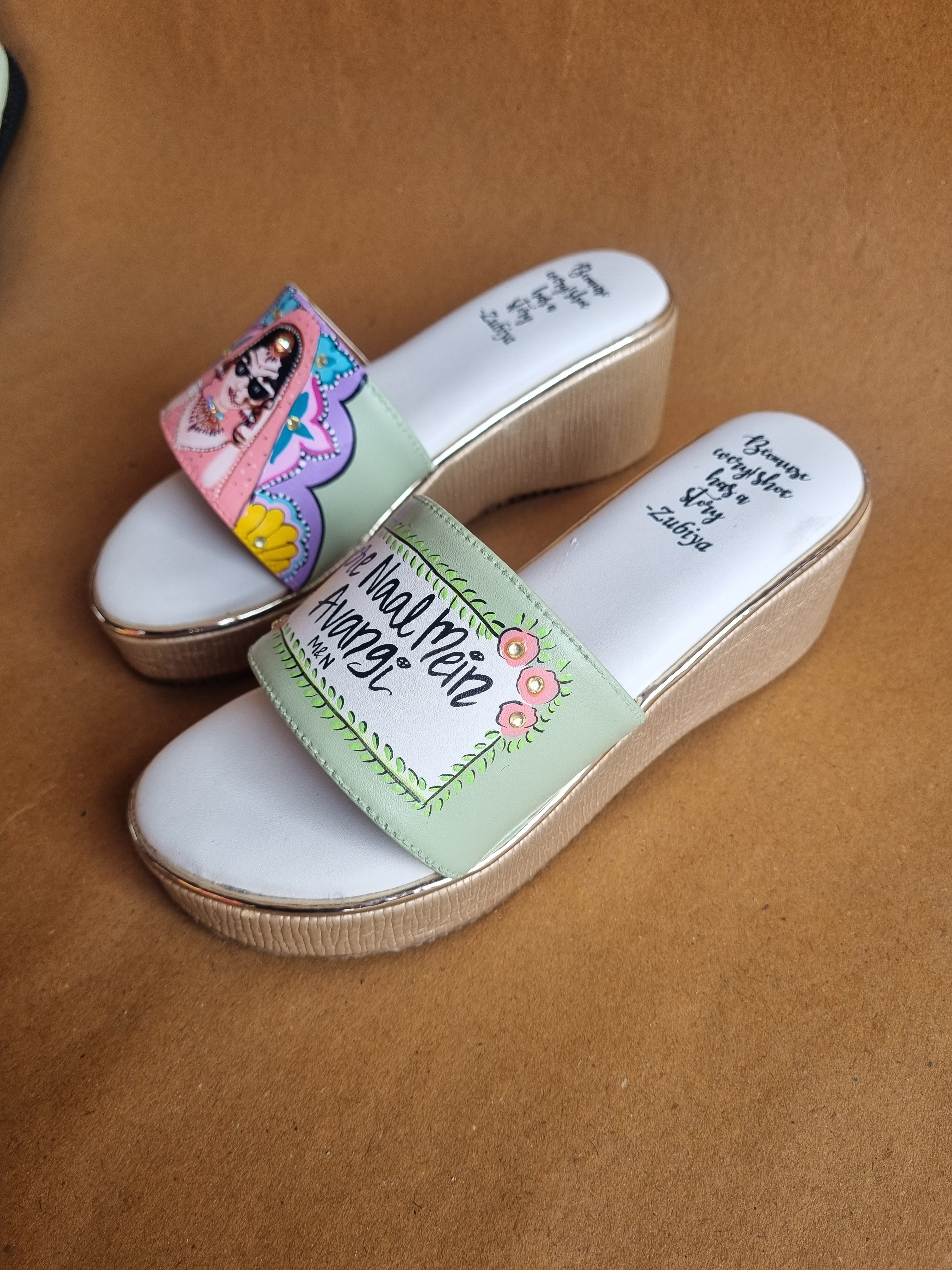 Pista green wedges swag dulhan heels