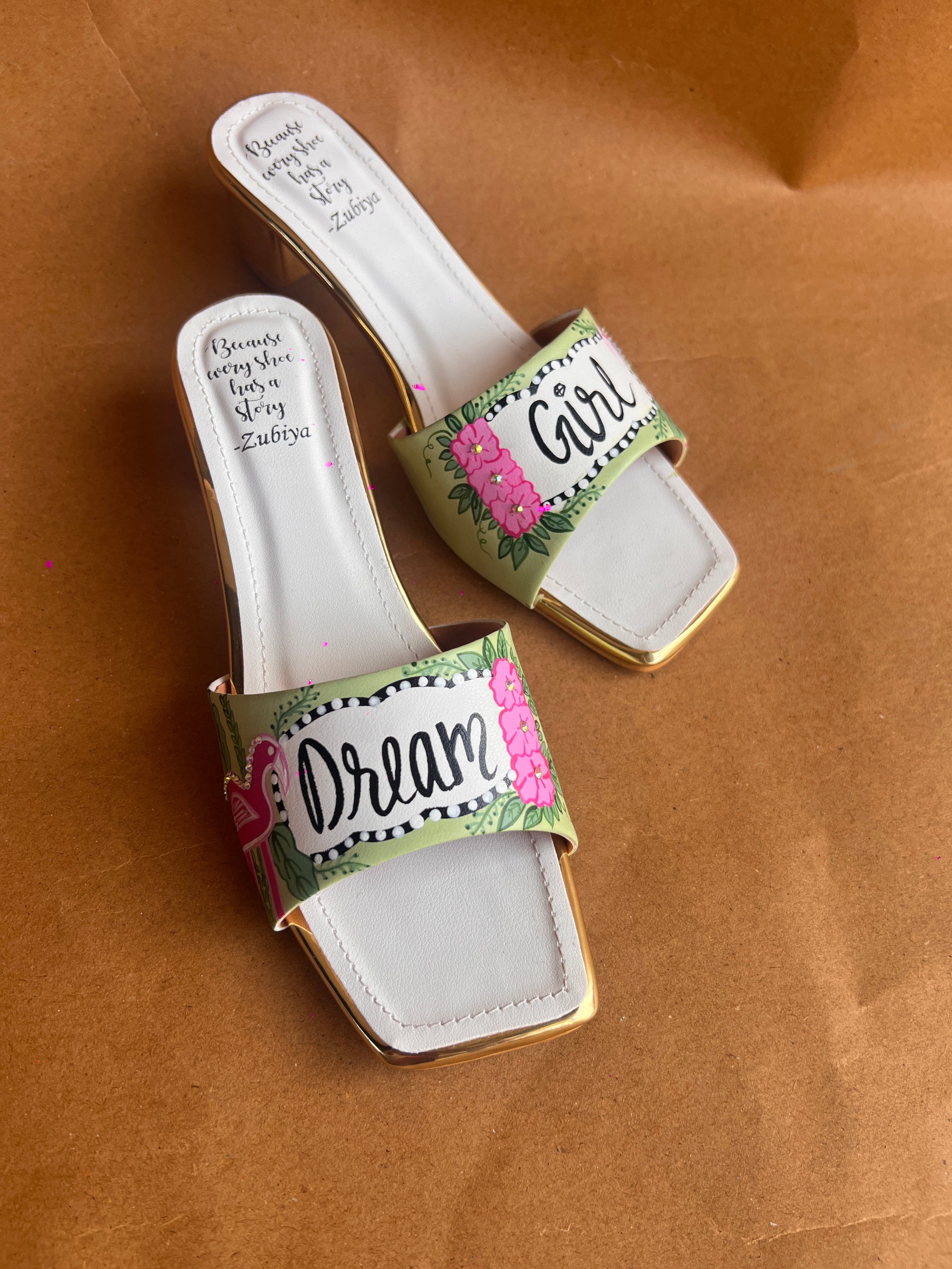 Flamingo dream girl Artwork Heels