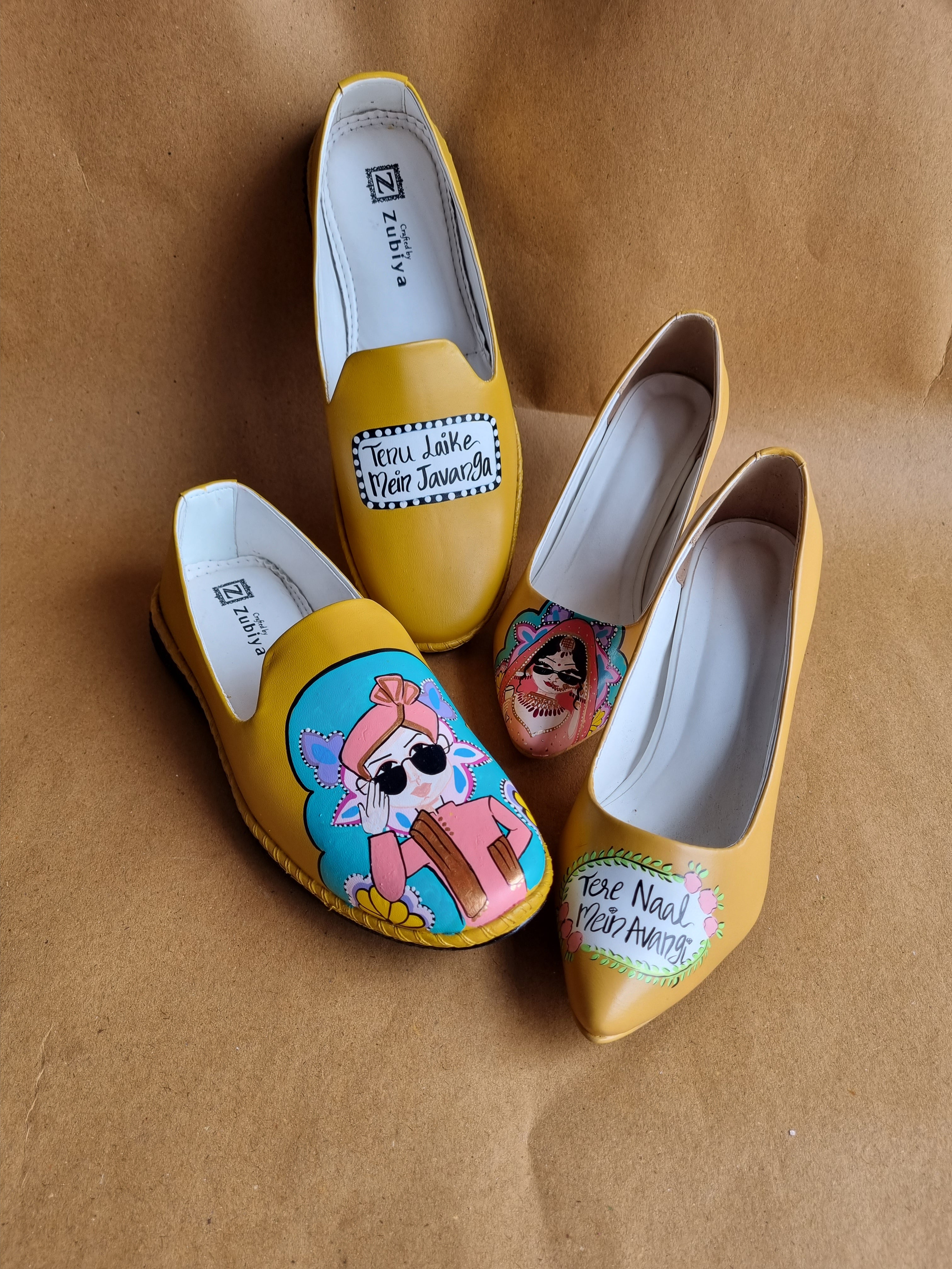 Mustard mojri -3.5 pencil heel swag couple combo