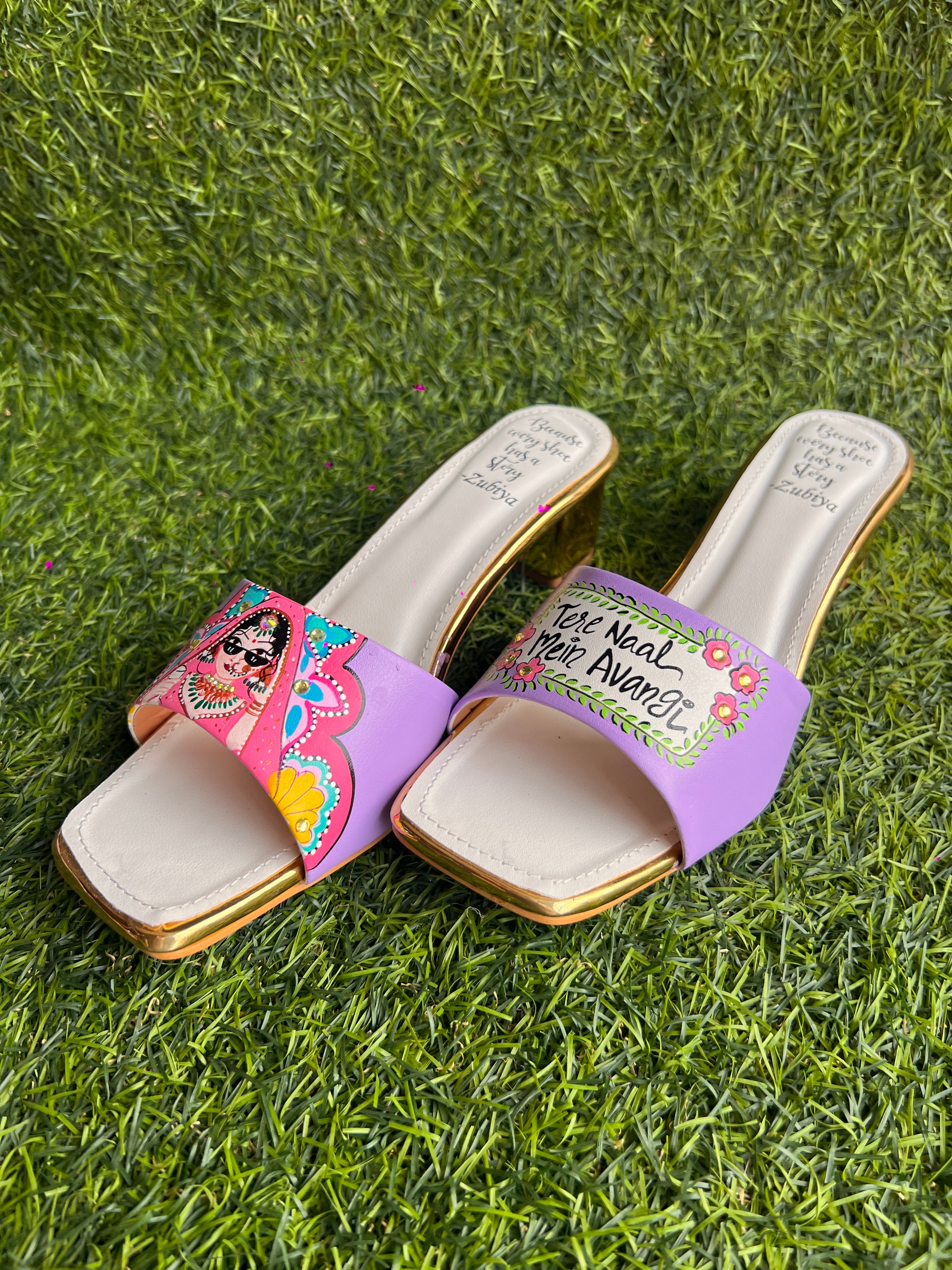 Lavender swag dulhan Artwork Heels