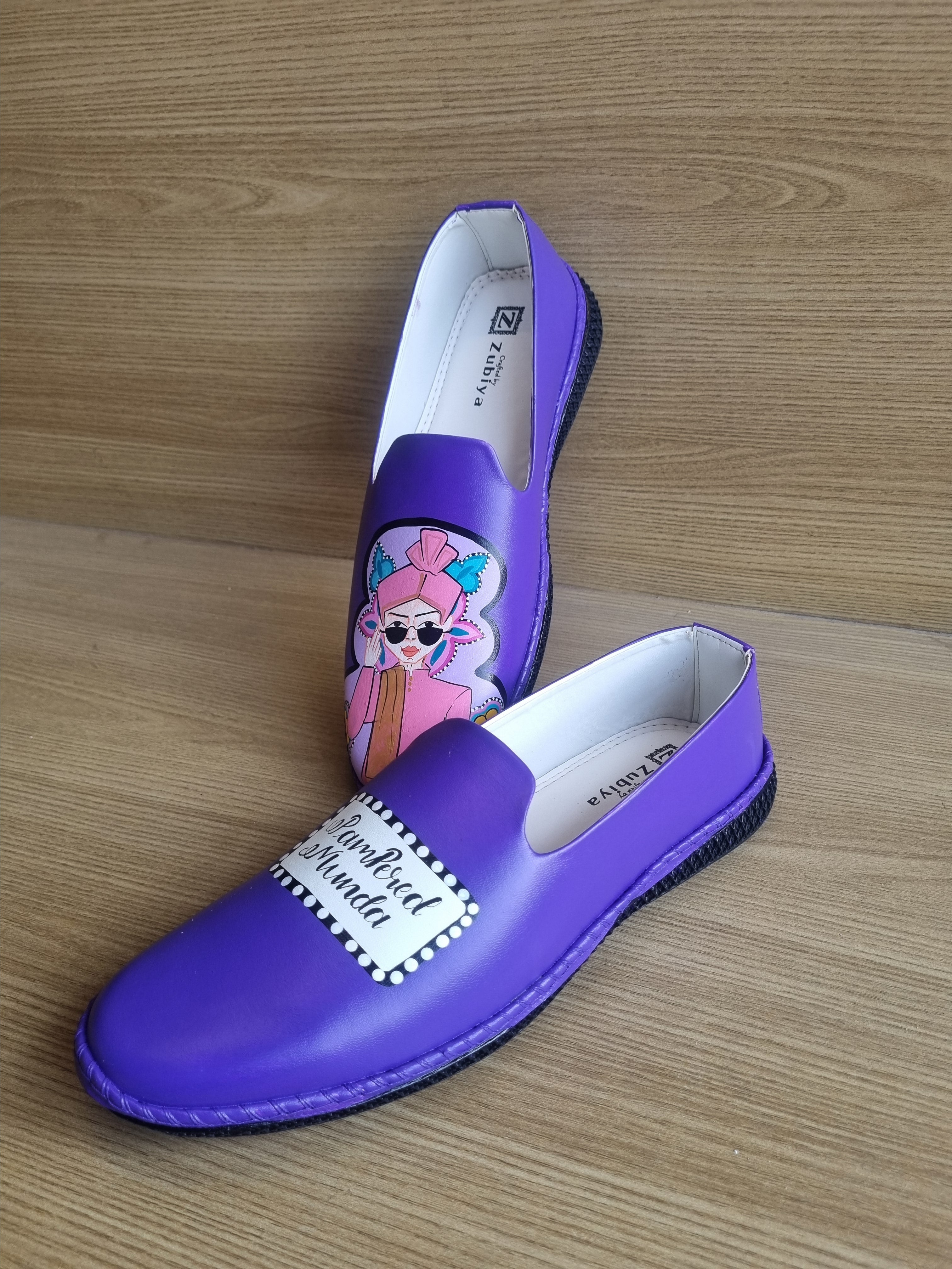 Bright purple swag dulha mojris