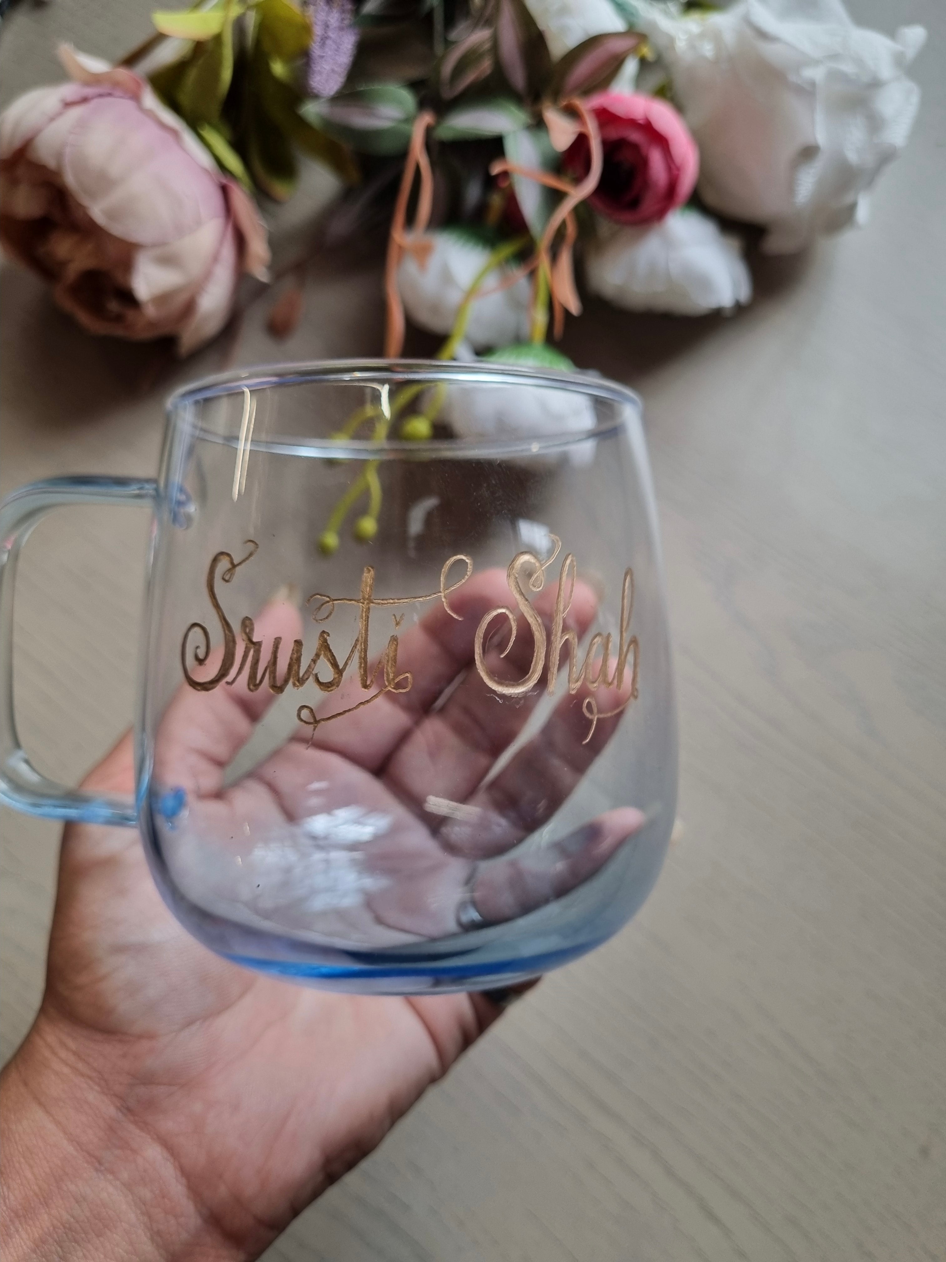 Blue ombre Engraved coffee mug(microwave safe)