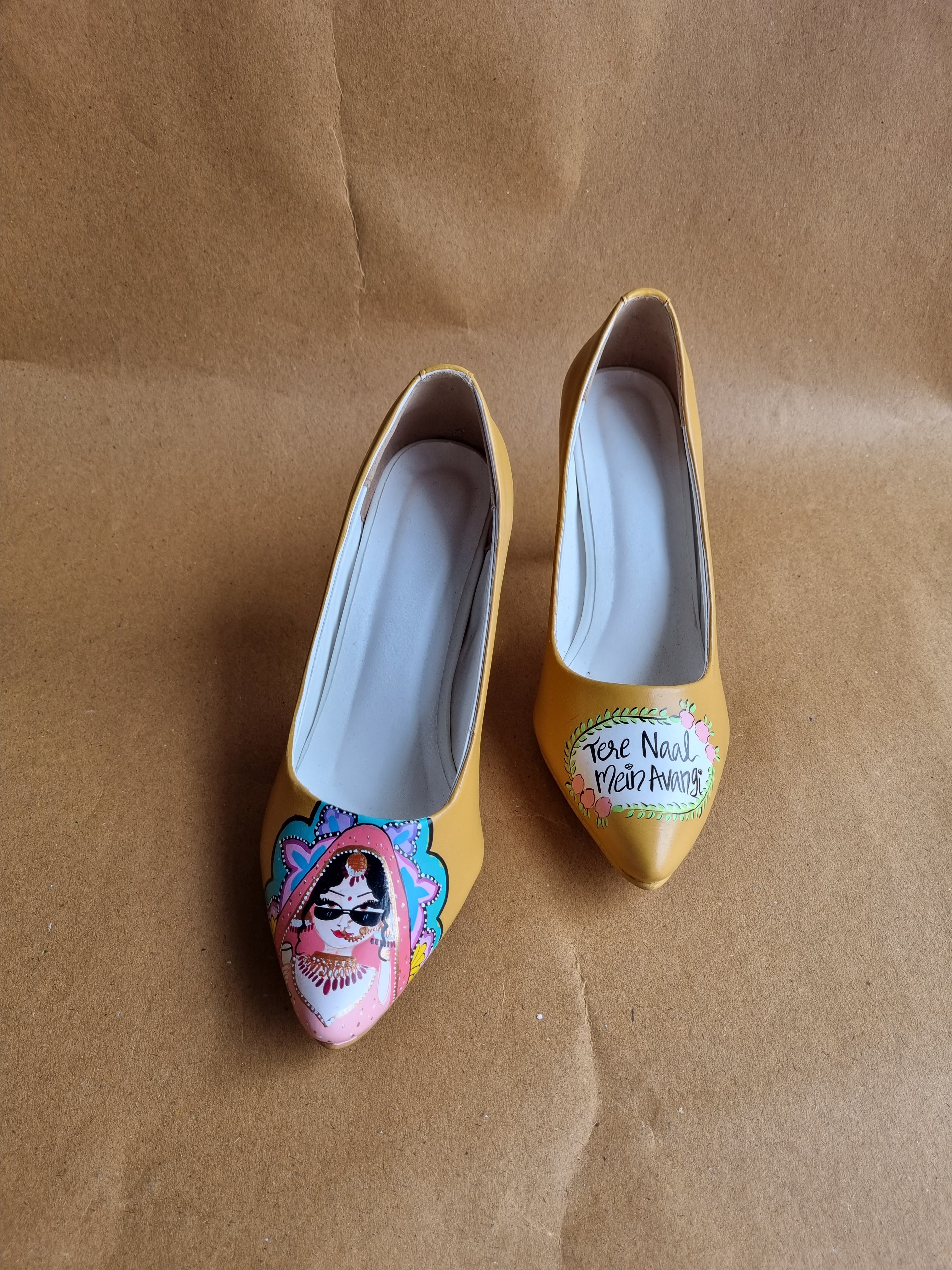 Swag dulhan mustard 3.5 Inch pencil Heel