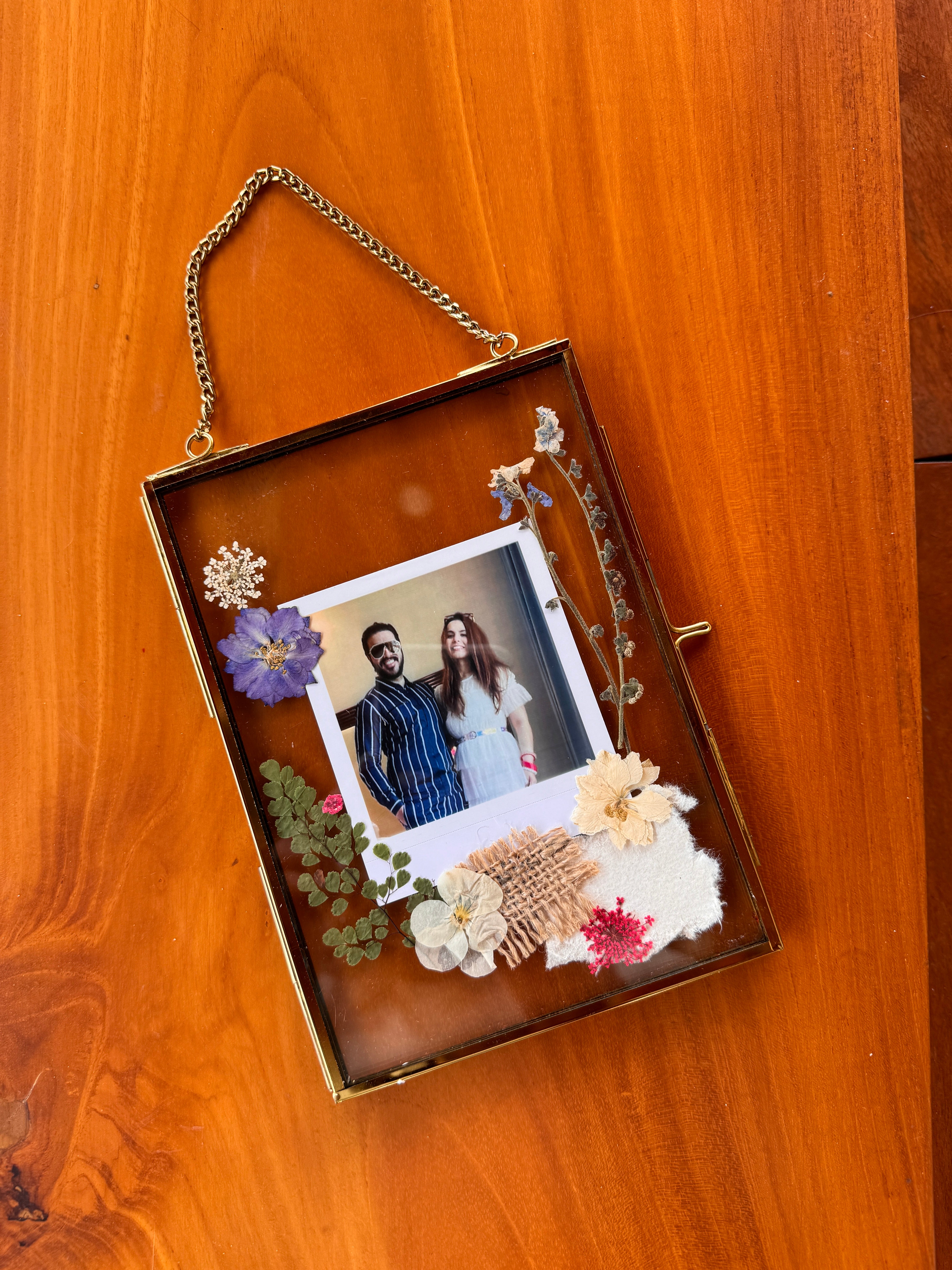Set of 4 floral Pressed flower photo frame with photo