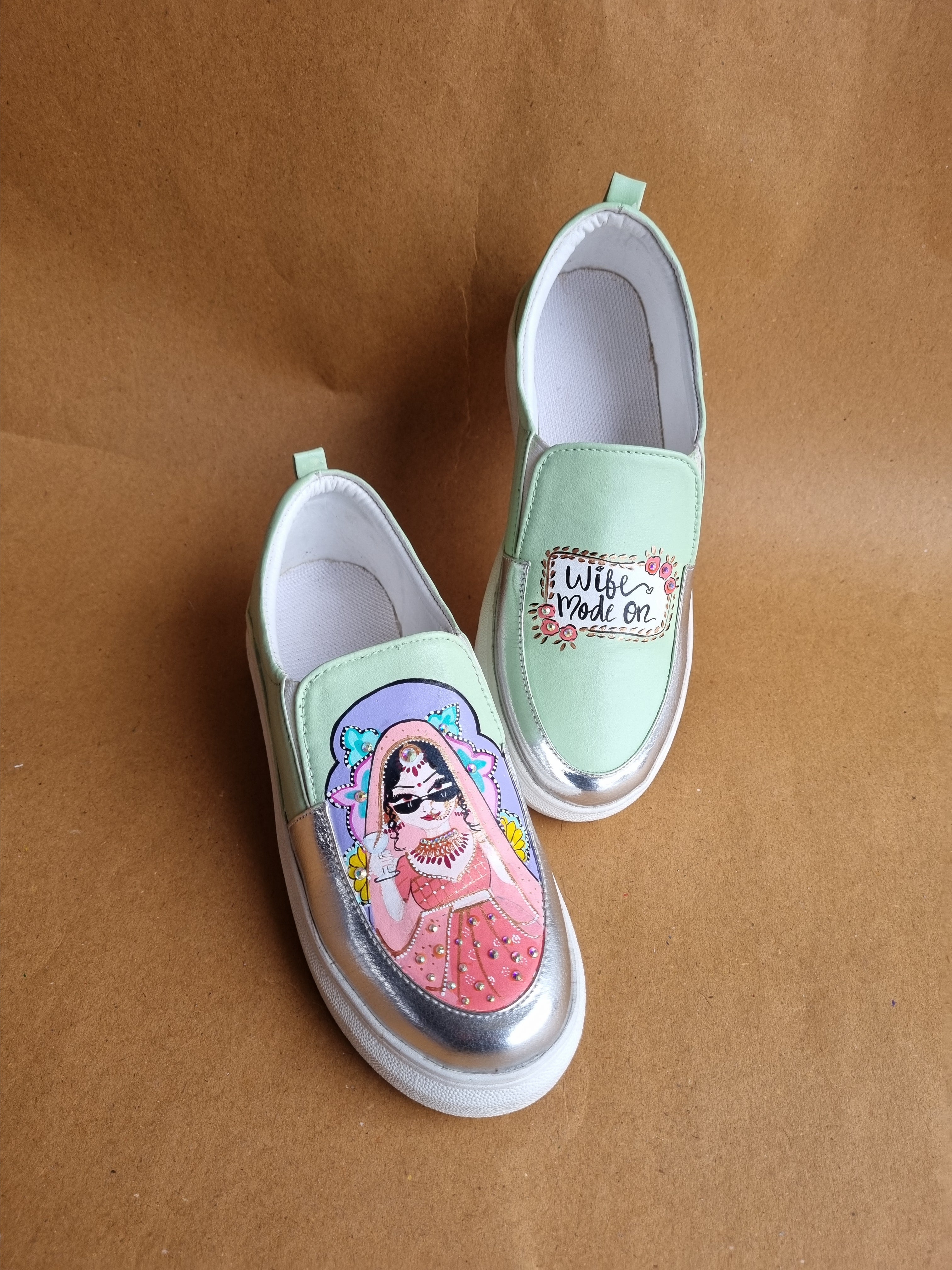 Pista green bride sneakers