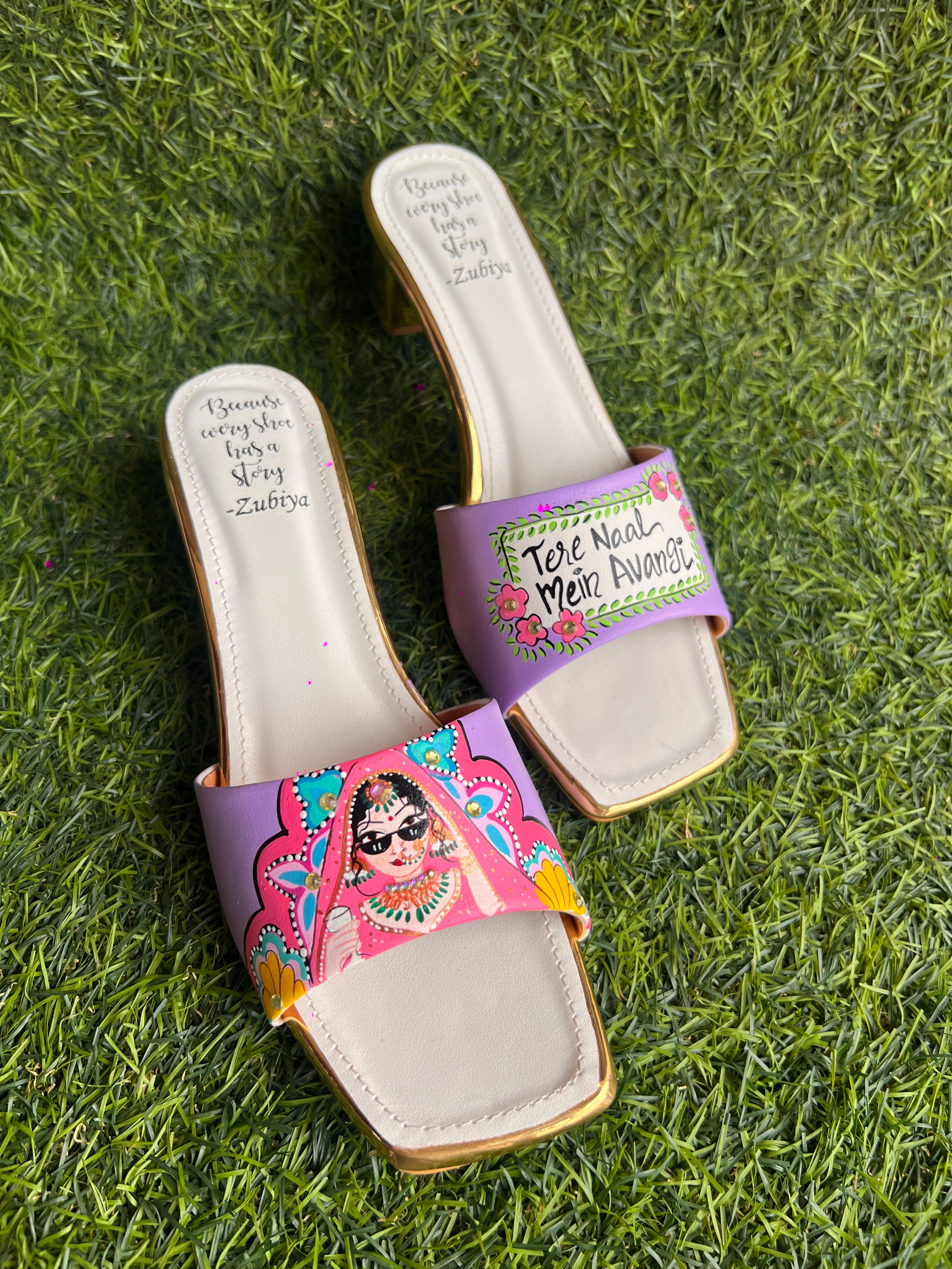 Lavender swag dulhan Artwork Heels