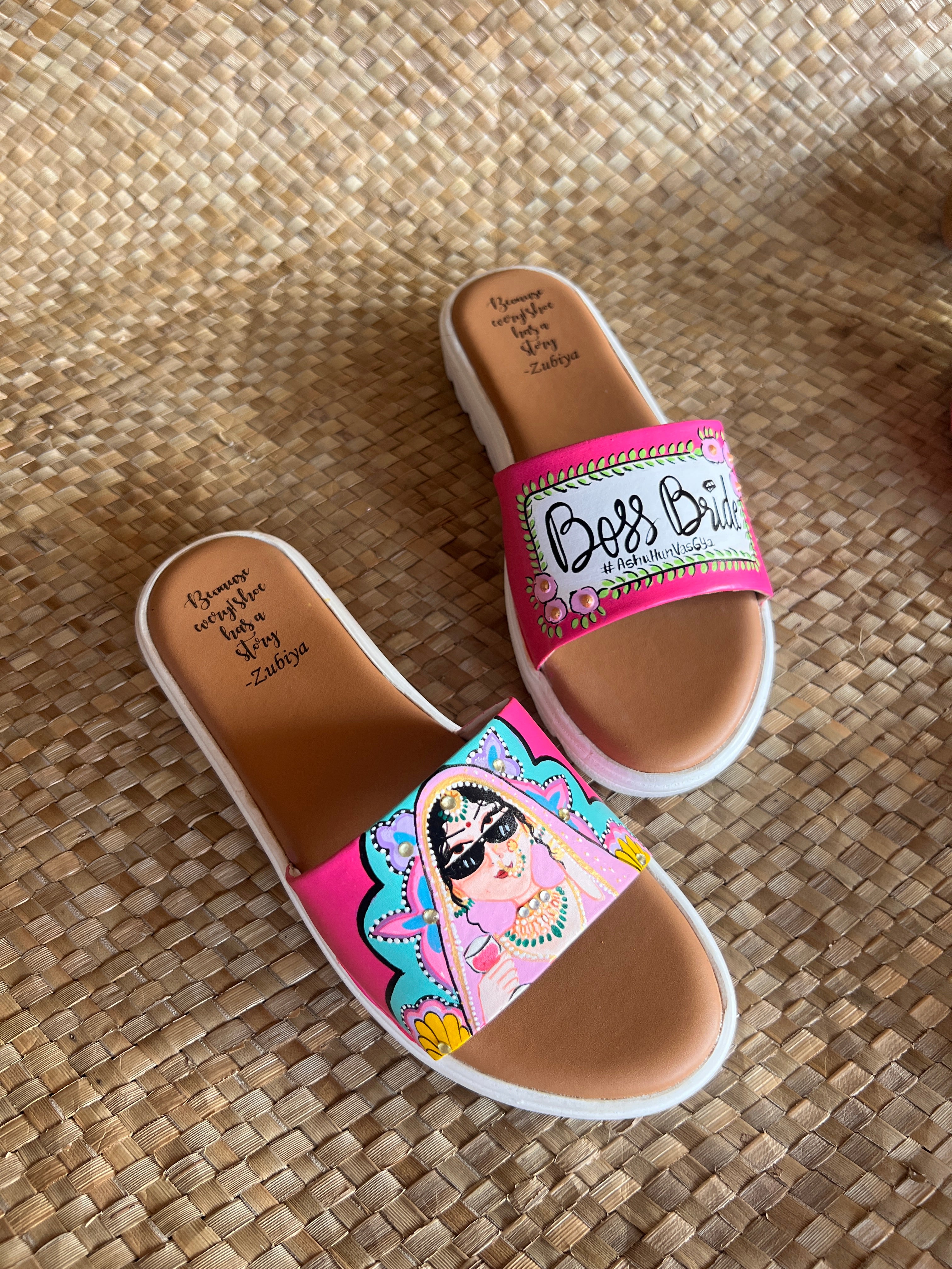 Hot pink Swag Dulhan Artwork Flats