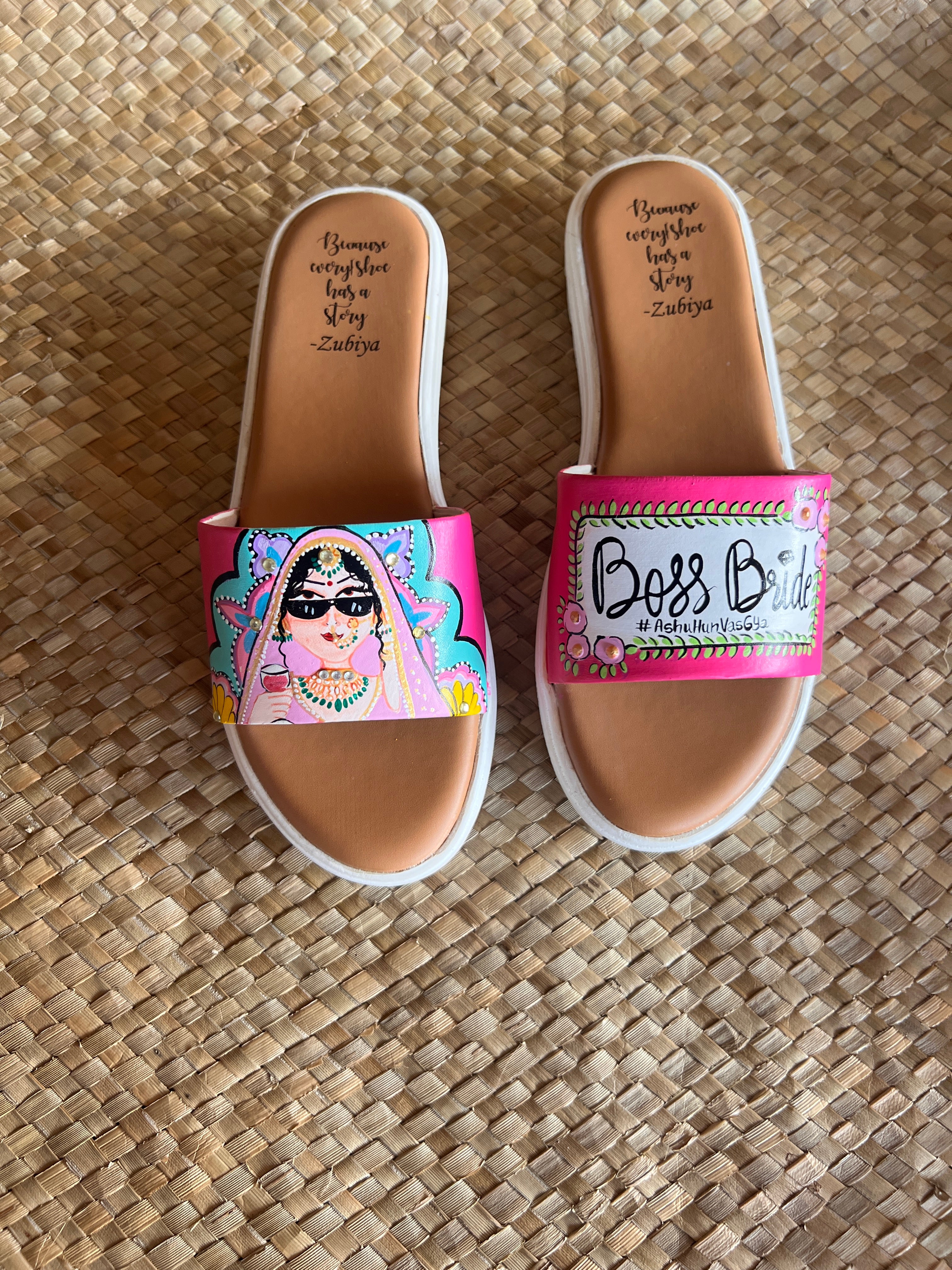 Hot pink Swag Dulhan Artwork Flats