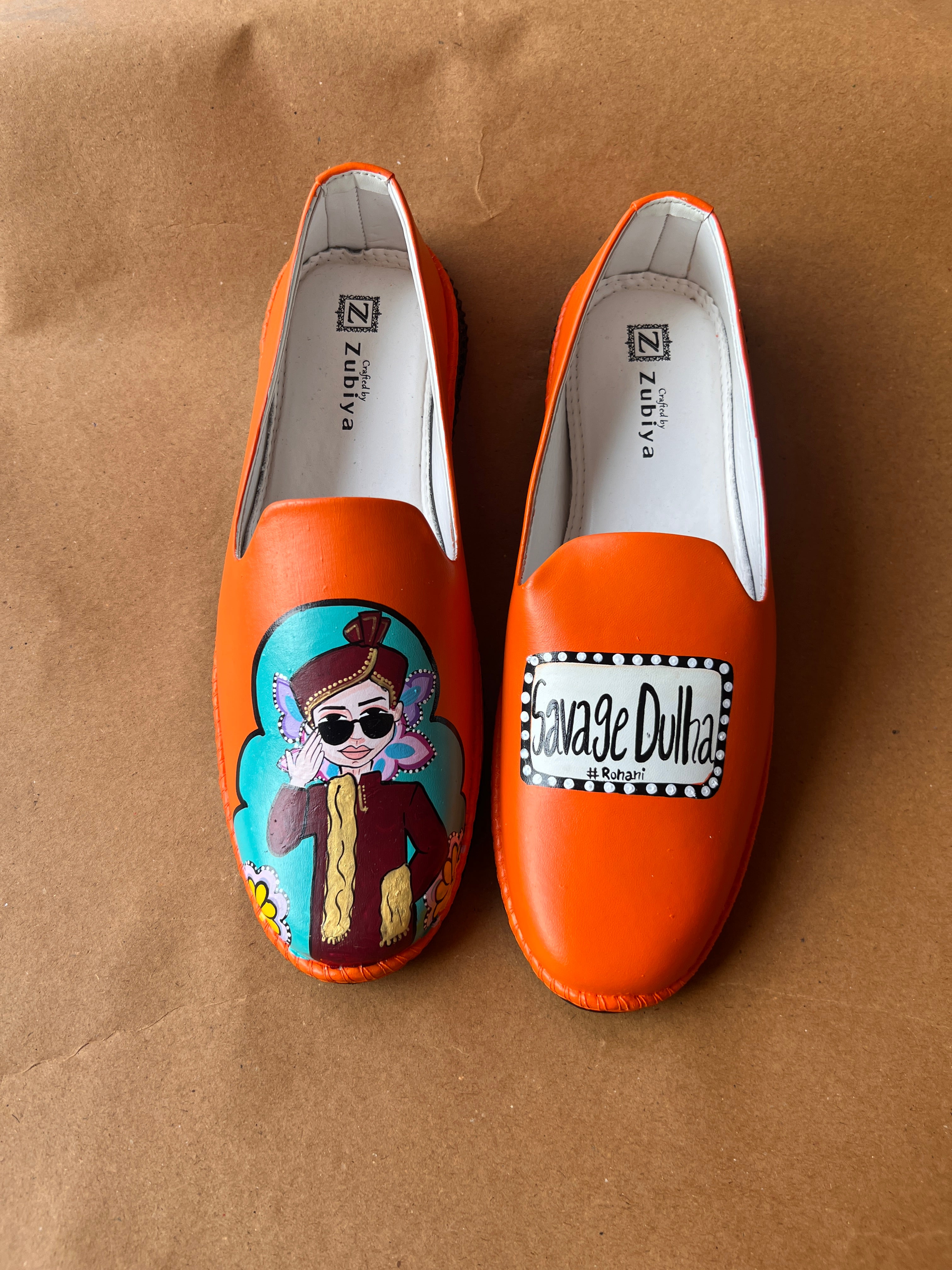 Orange men’s Mojris -2 inch mules couple combo