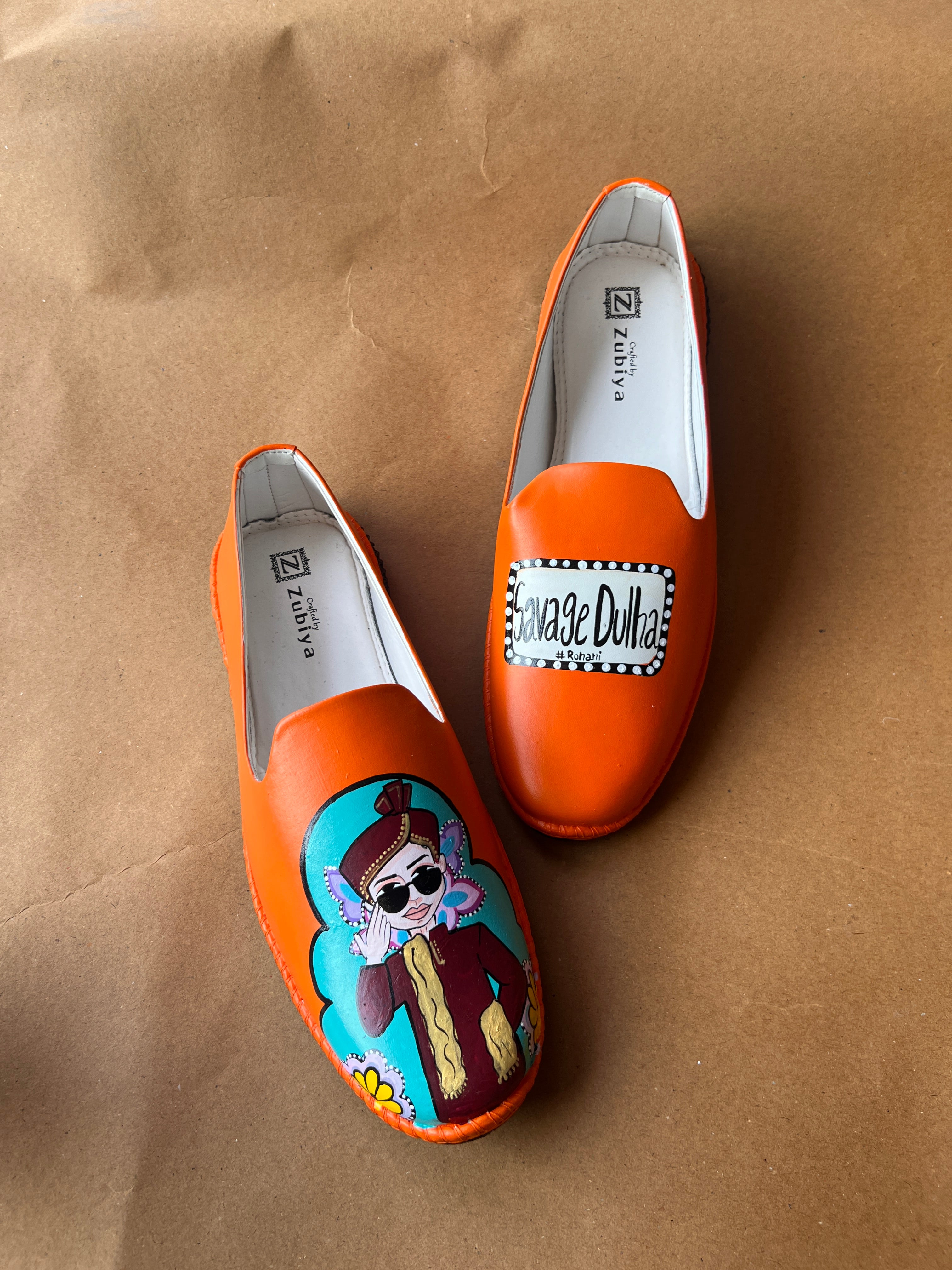 Orange men’s Mojris -2 inch mules couple combo