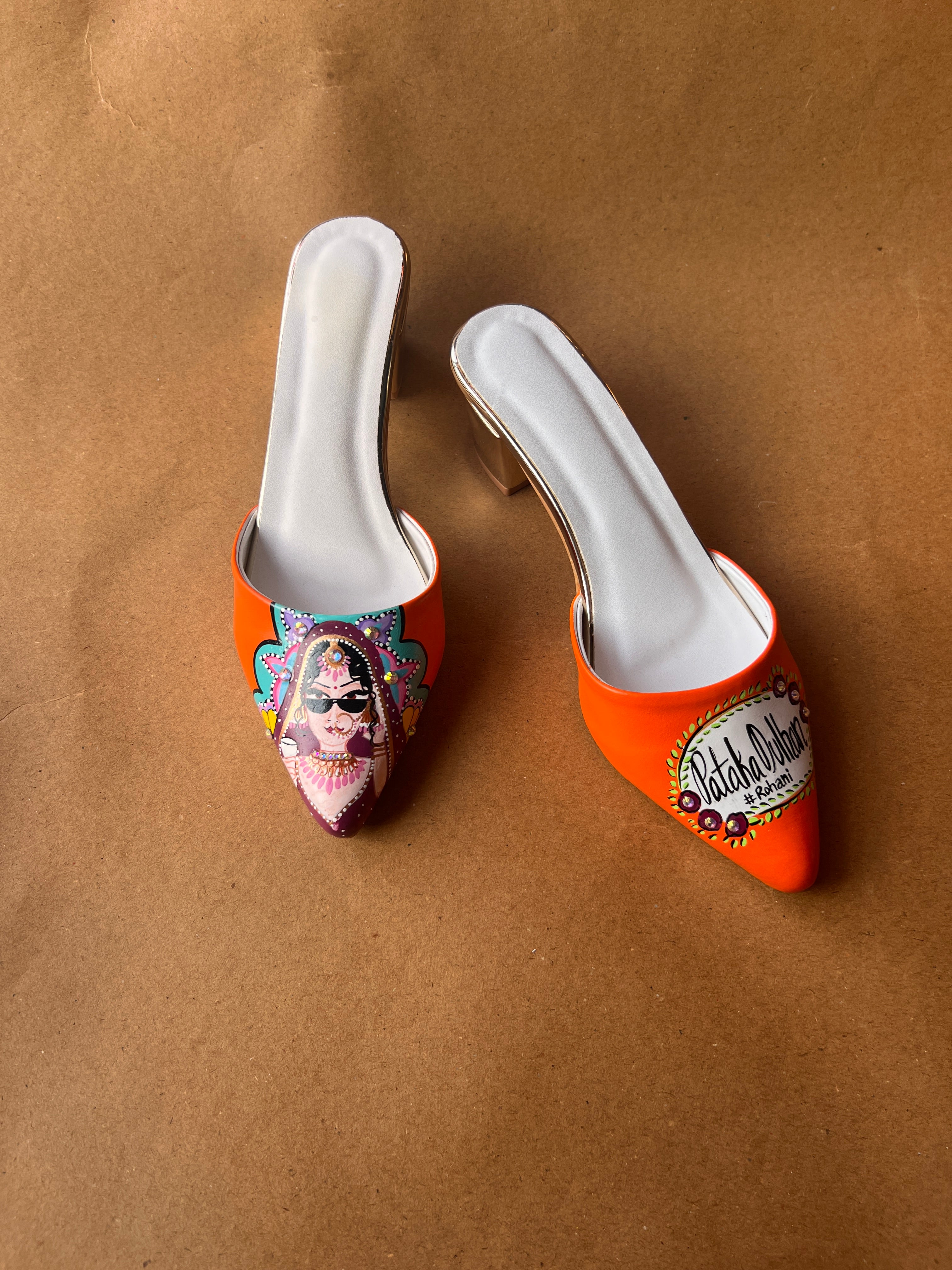 Orange men’s Mojris -2 inch mules couple combo